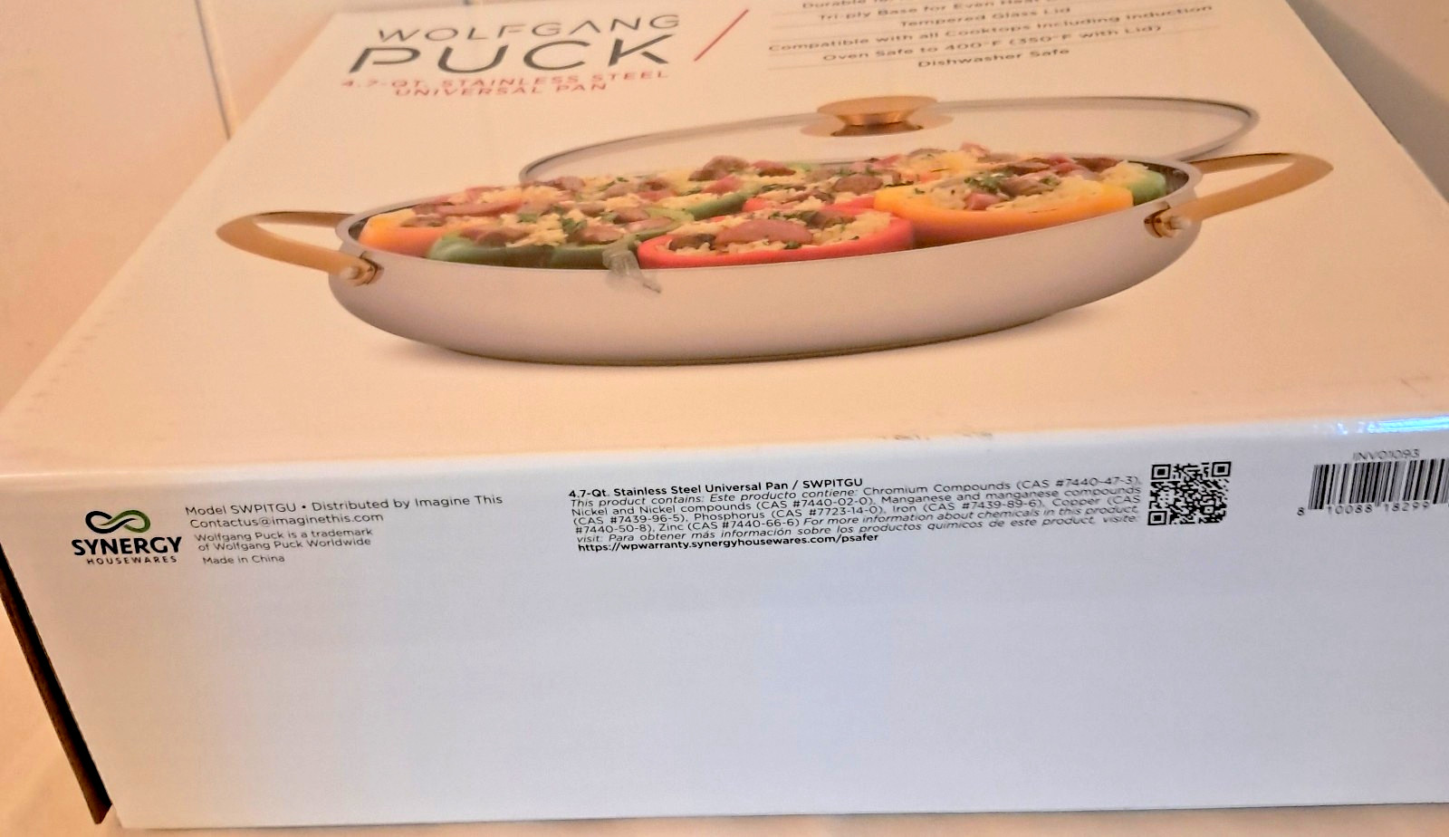 WOLFGANG PUCK 4.7 QT STAINLESS STEEL UNIVERSAL PAN WITH LID NIB