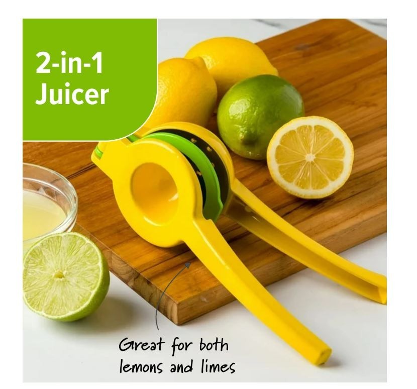 Cheftor 2-in-1 Lemon and Lime One Hand Juice Squeezer Press Citrus Fruit Juicer