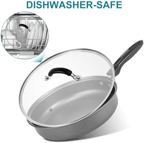 12 Inch Pan Lid – Glass Lid with Stainless Steel Handle for Frying Pan and Pots