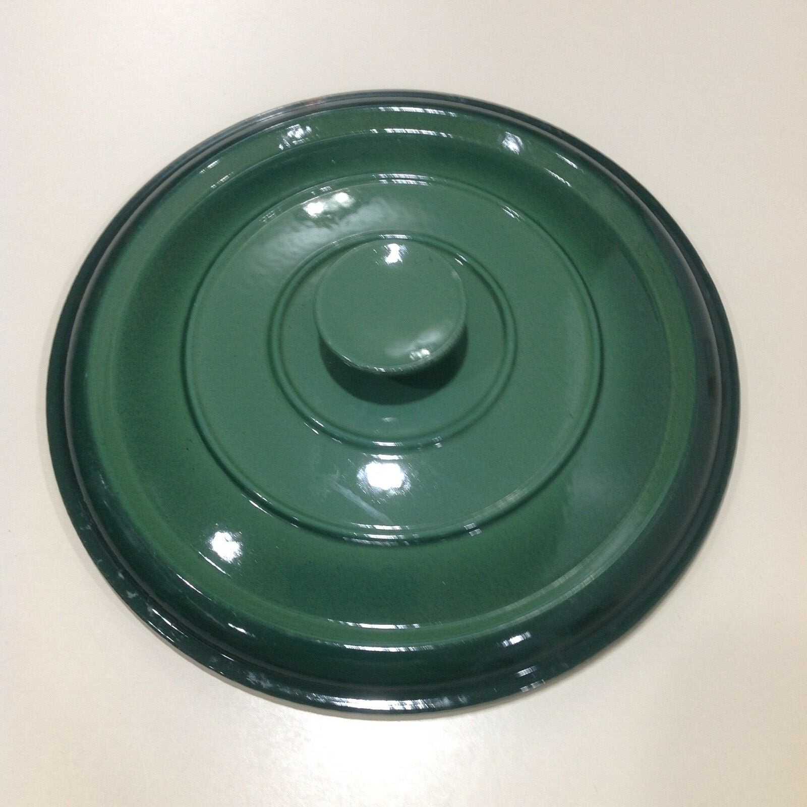 Lid Enameled Green Cast Iron #26 Round Dutch Oven Made in France Unknown Brand