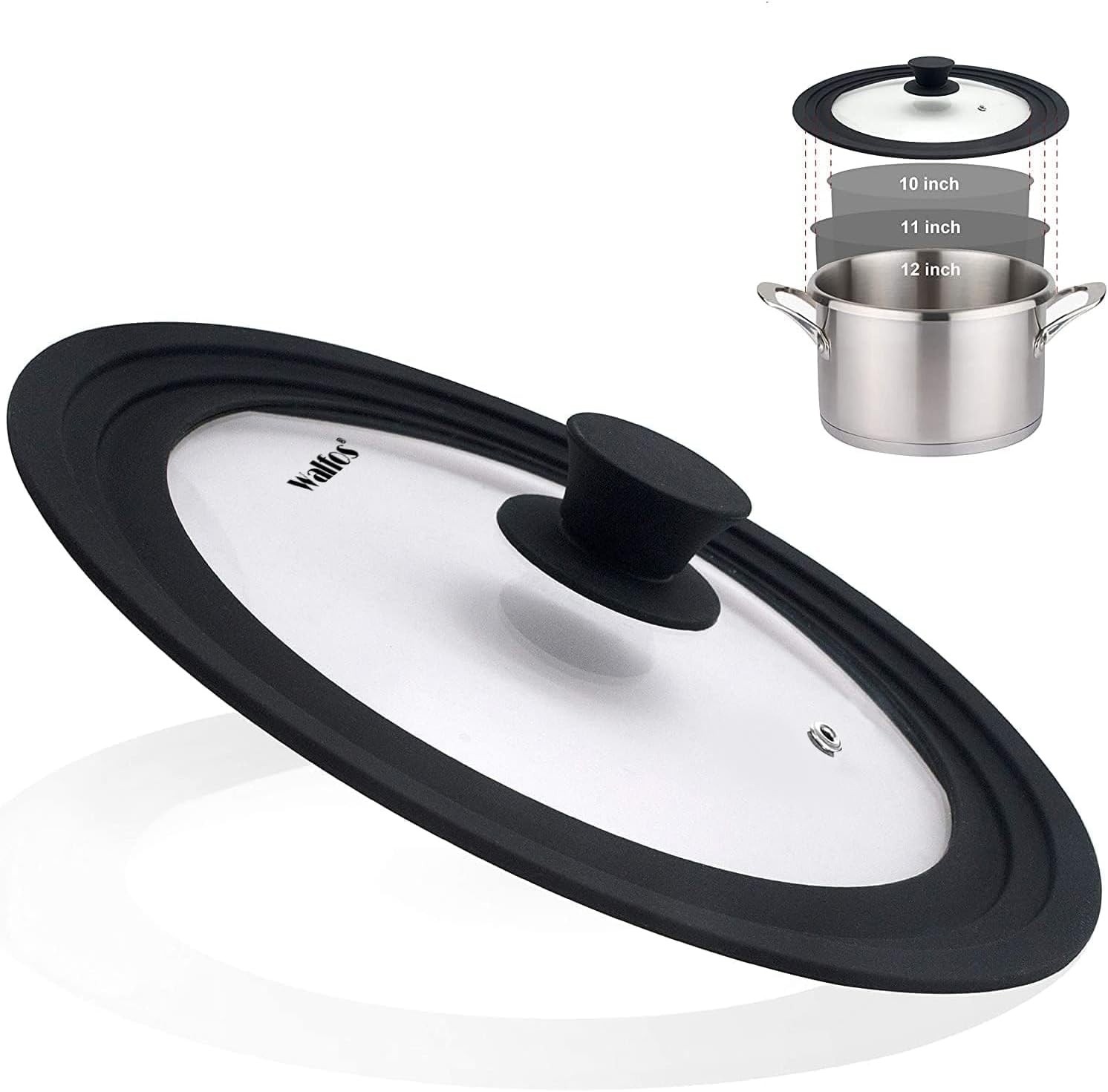 Universal Lid for Pots, Pans and Skillets – Tempered Glass with Heat Resistant