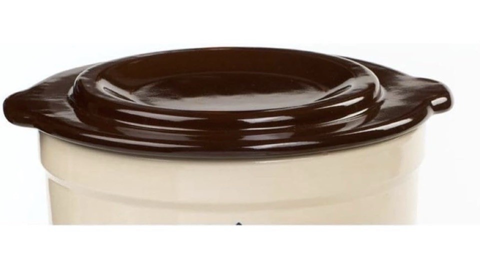 Stoneware Ceramic Lid for Food Preservation Pickling and Fermenting, 12 inch