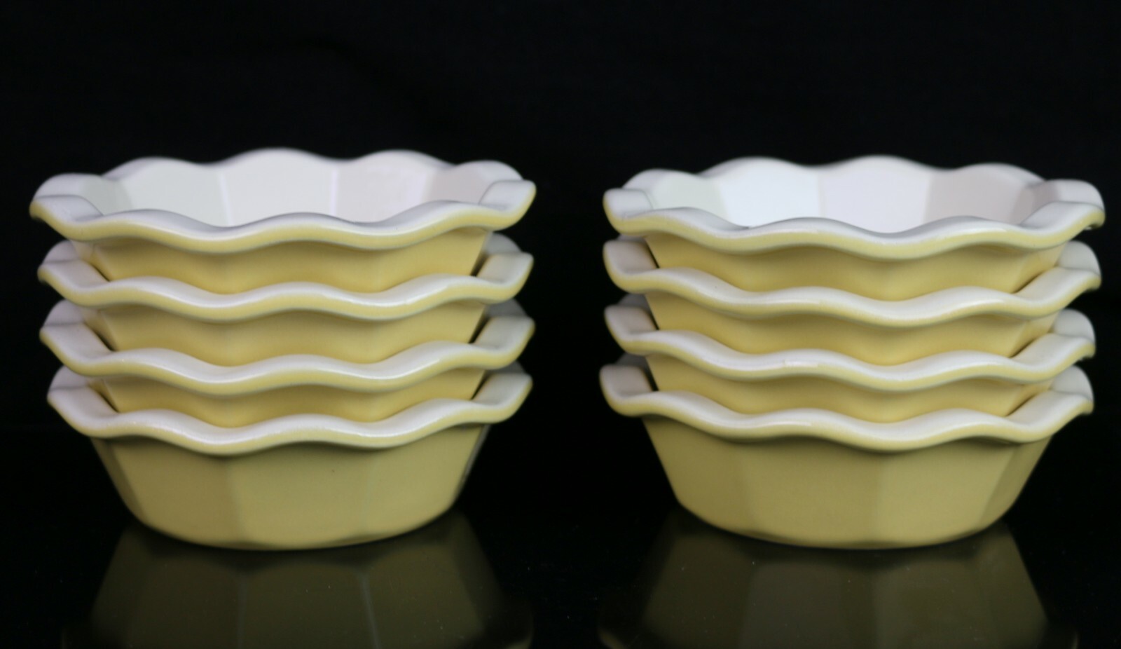 8 Emile Henry Yellow Pie Quiche Dish Ramekins Mini 5.5″ Stoneware 3174 ODP3