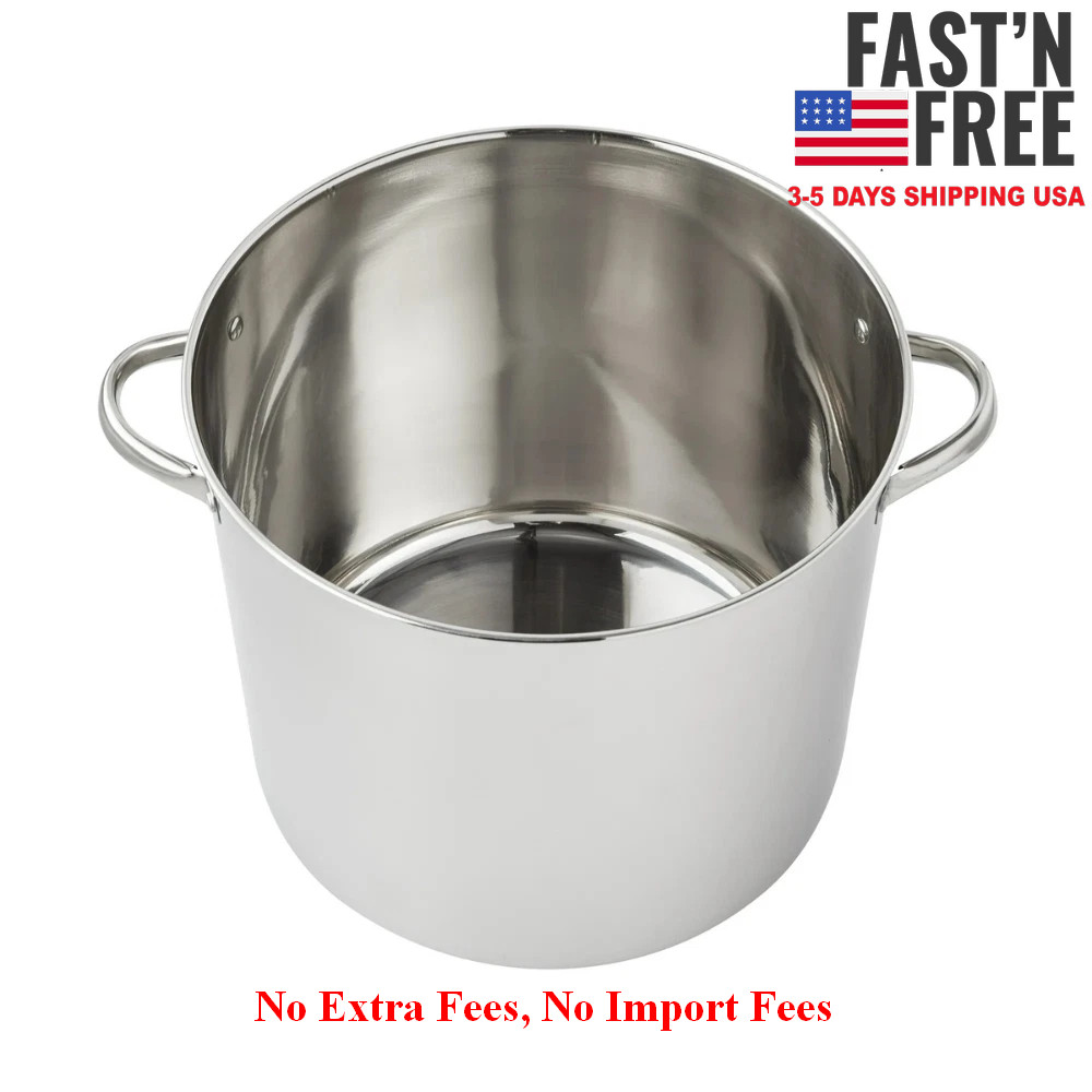 Mainstays Stainless Steel 20 Quart Stock Pot with Glass Lid Induction Compatible