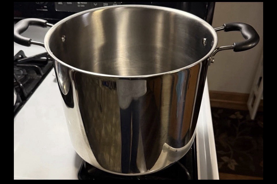 T-fal 12qt Stock Pot Stainless Steel Cookware Induction w/o Lid 10.5″ W, 9″ T