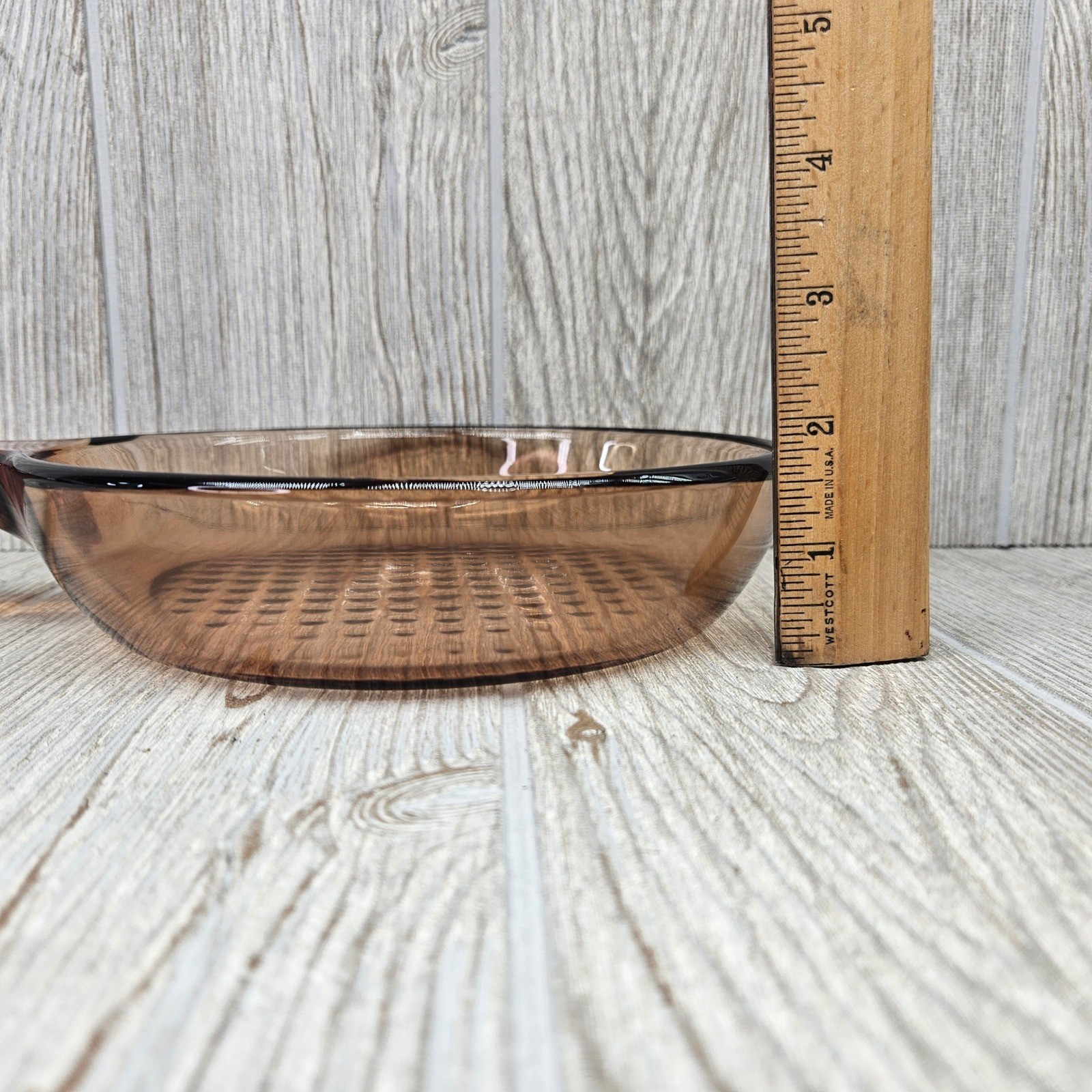 Visions by Corning Amber Glass 7 Inch Skillet Frying Pan V-7-N USA Made Retro