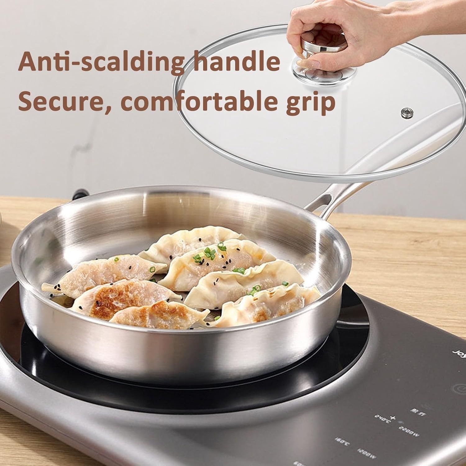 Glass Lids for Pots and Pans, 8, 11, 12, 12.6 Inch Pan Covers for Cookware,