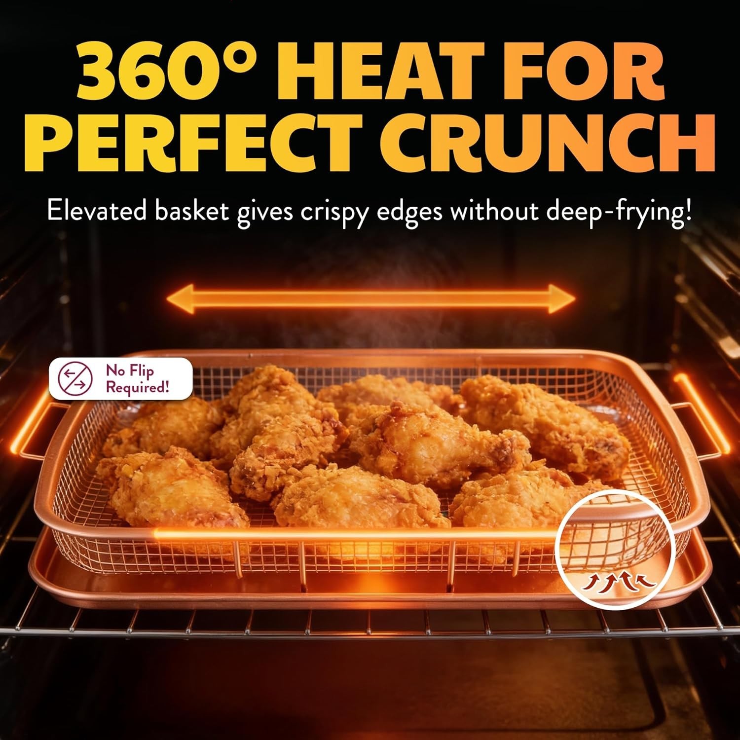 NIB Gotham Steel Nonstick Crisper Tray for Oven 2PC Set + Recipies 12″ x 9″ NEW