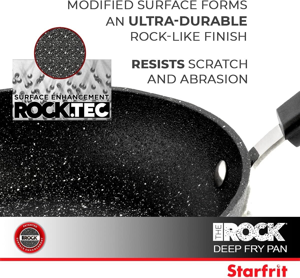 11″ Nonstick Deep Fry Pan Forged Aluminum Oven Safe Helper Handle