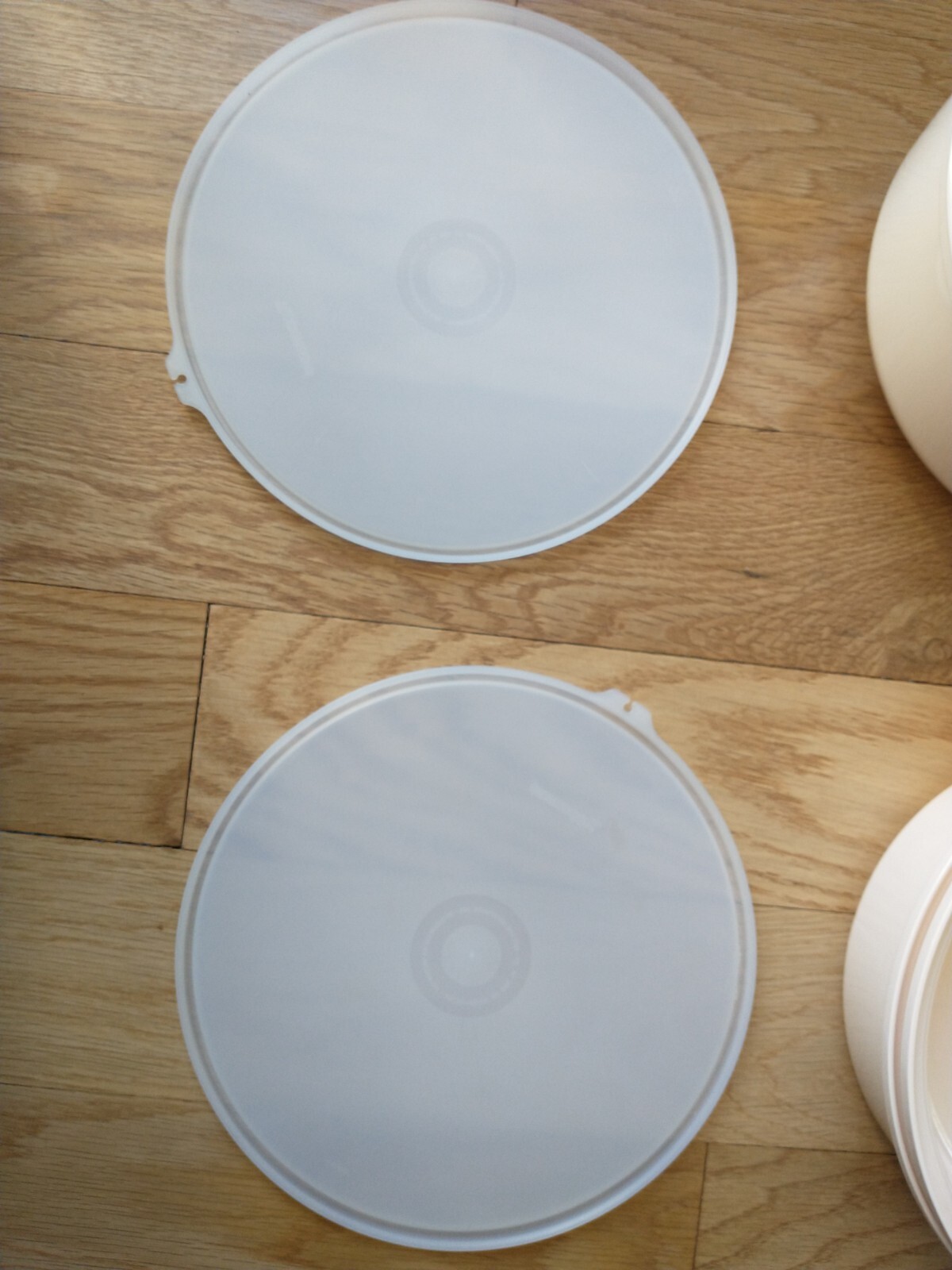 Tupperware Microwave Almond Stack Cooker 12oz, 9oz, 2-8oz Lid 2 -O- Lids