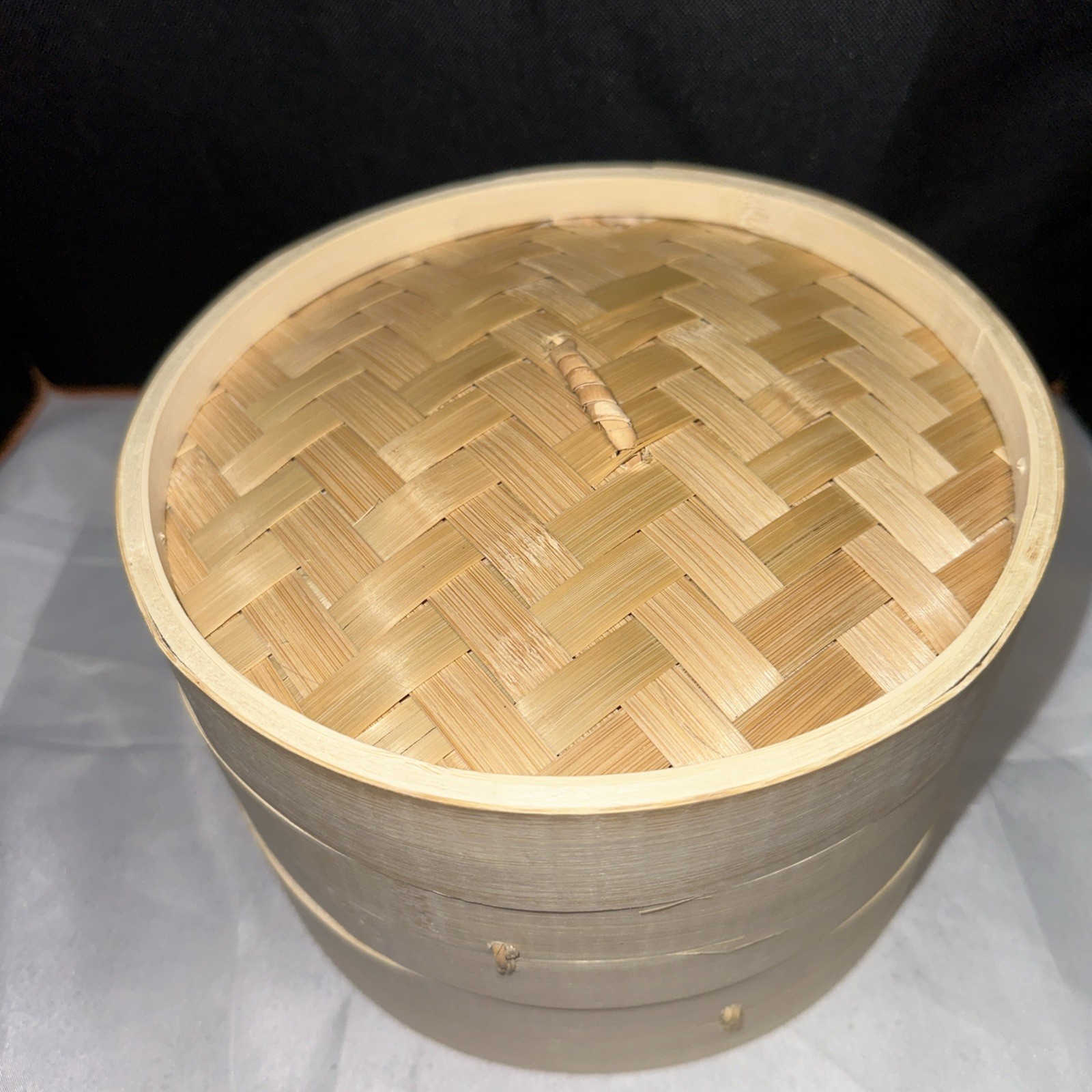 Bamboo Steamer 2 TierBasket-Set 10.5″ Diameter Fish Meat Rice Dim Sum Healthy