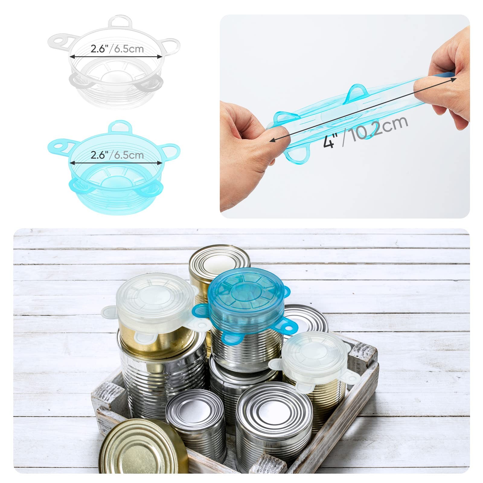 Small Silicone Stretch Lids, 12PCS 2.6″/6.5cm Zero Waste 12PCS, Small, clear