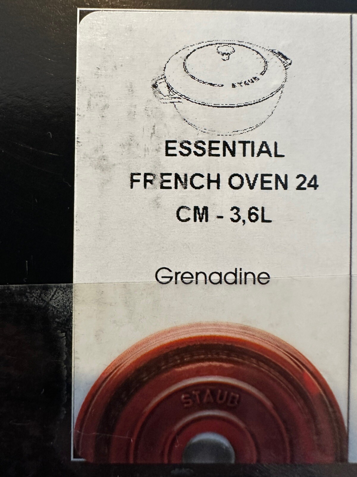 NIB STAUB The Essential French Oven Cast Iron 3.6l/24cm Grenadine Enameled