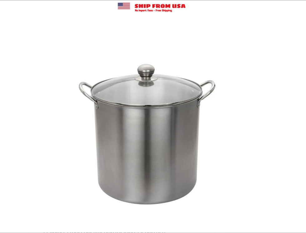 Mainstays 21.5 Quart Stainless Steel Canning Pot with Rack, Dual Water Bath Cann