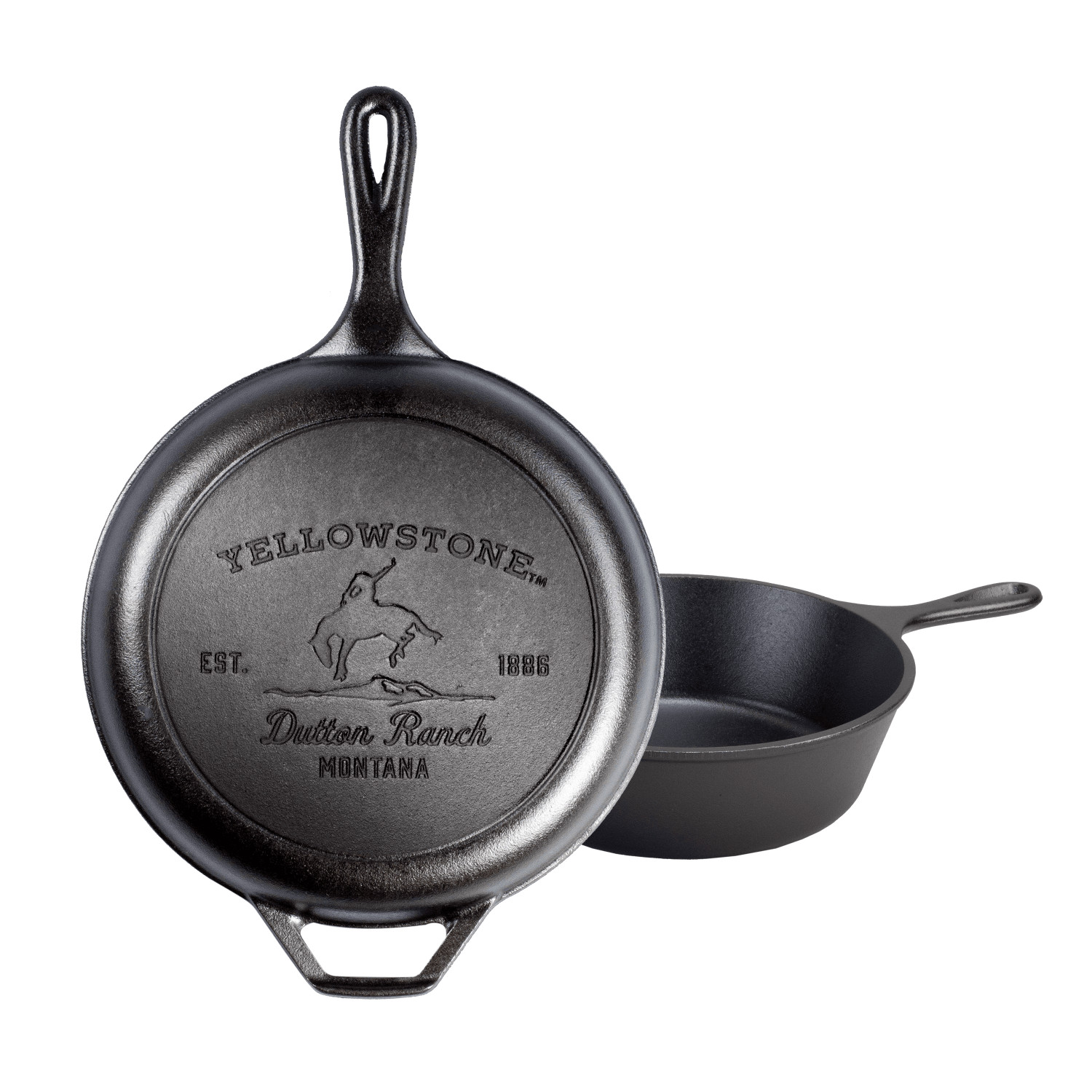 Lodge Yellowstone Cast Iron Combo Cooker, Deep 3.2Qt Skillet, Bucking Bronco Lid