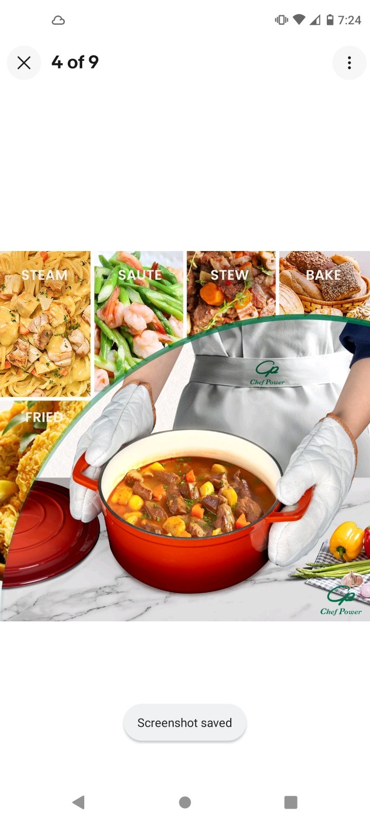 Chef Power Dutch Oven Pot Lid 5Qt Enameled Cast Iron Dutch Oven For Bread