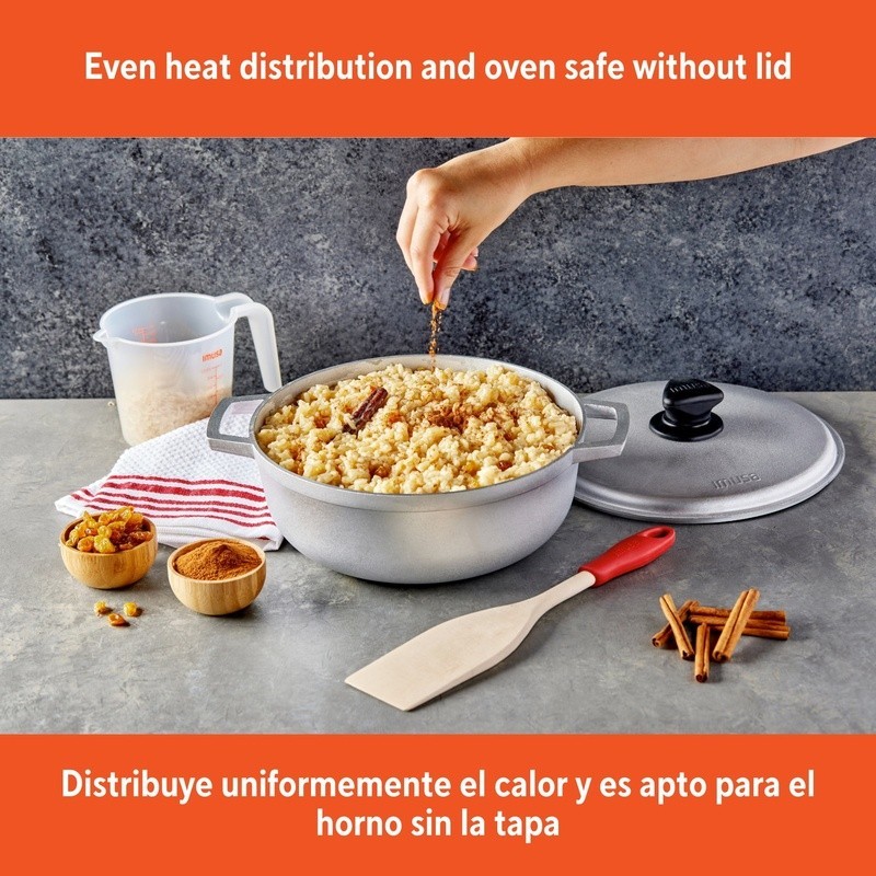 Durable Cast Aluminum 4.8Qt Basic Caldero Oven Safe Cooking Stews Soups Rice New