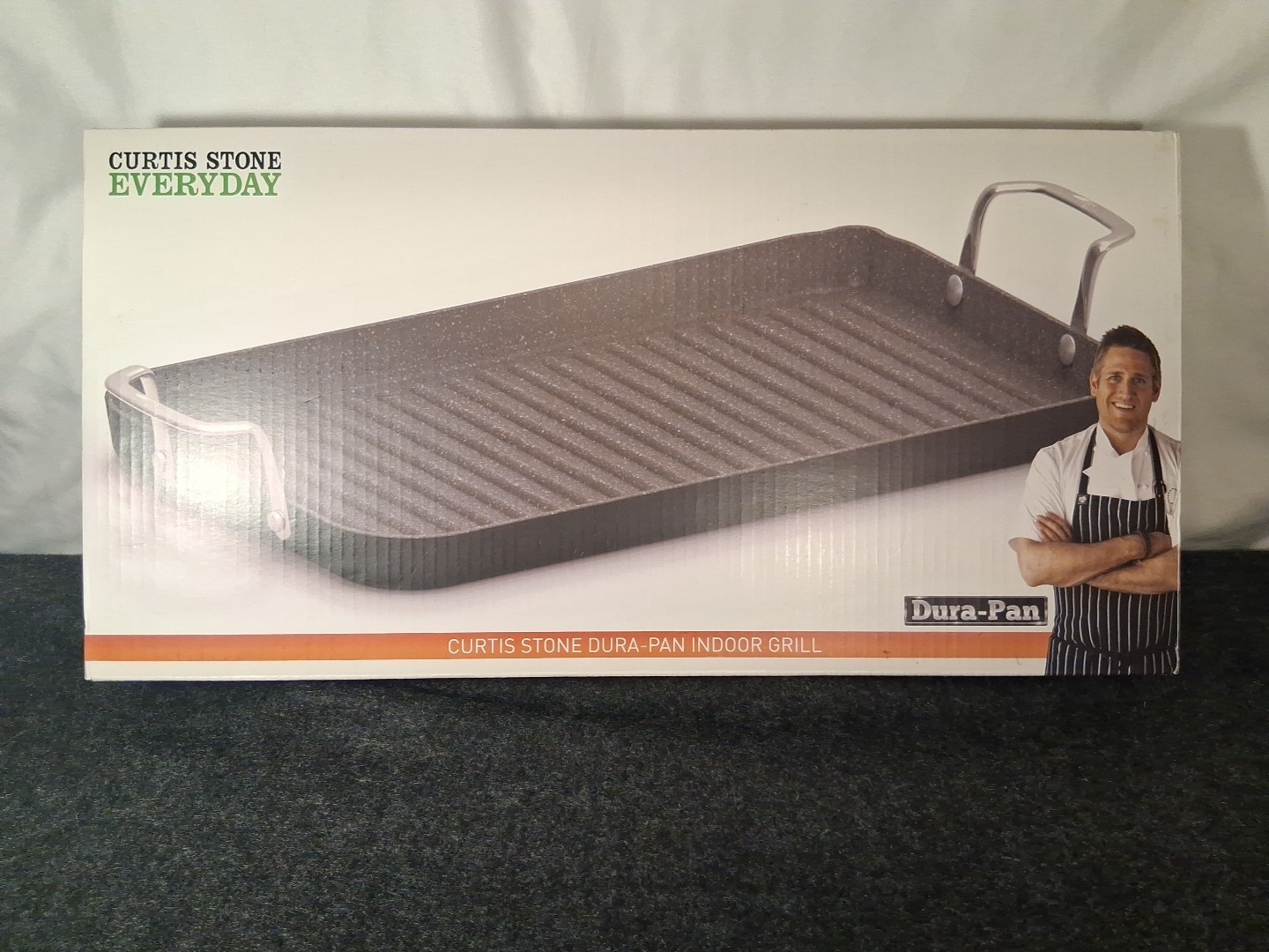 Curtis Stone Dura-Pan IndoorGrill Pan New In Box Deep Red Color