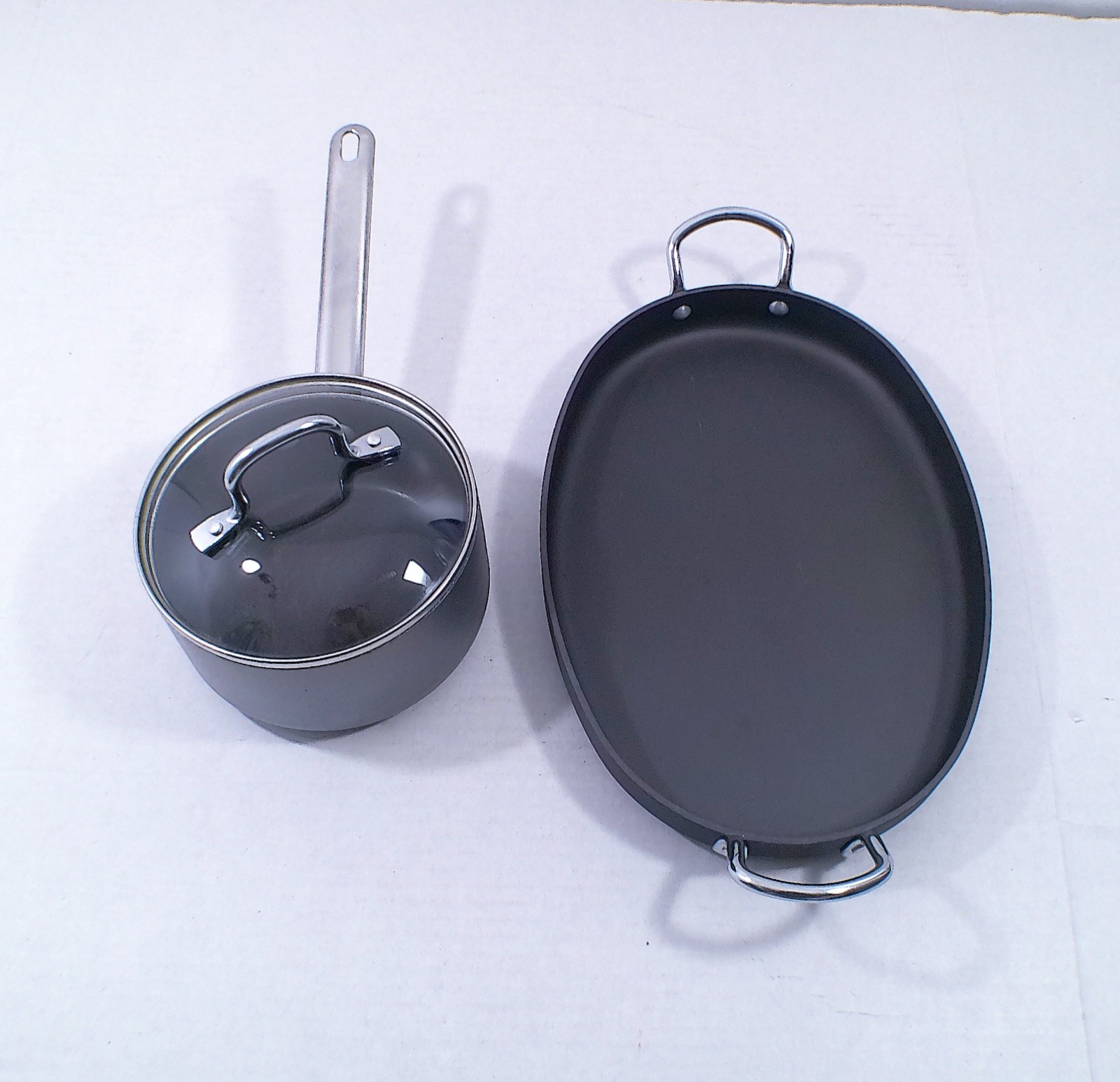 Commercial Alum. Cookware Calphalon Anodized 12″x9″ 1 1/2 Qt Saucepan w/Lid