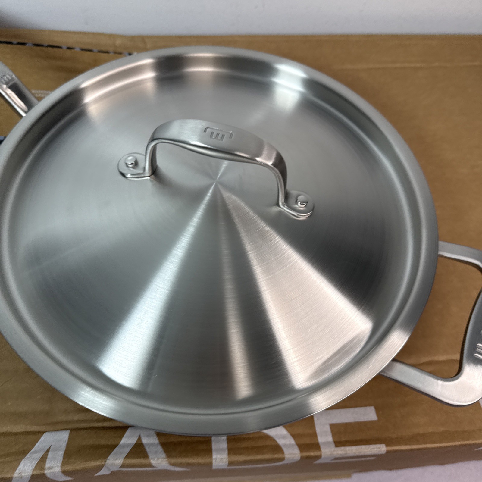 Made In 3.5 Quart Stainless Steel Saute Pan with Lid – All 5 Ply Clad NEW