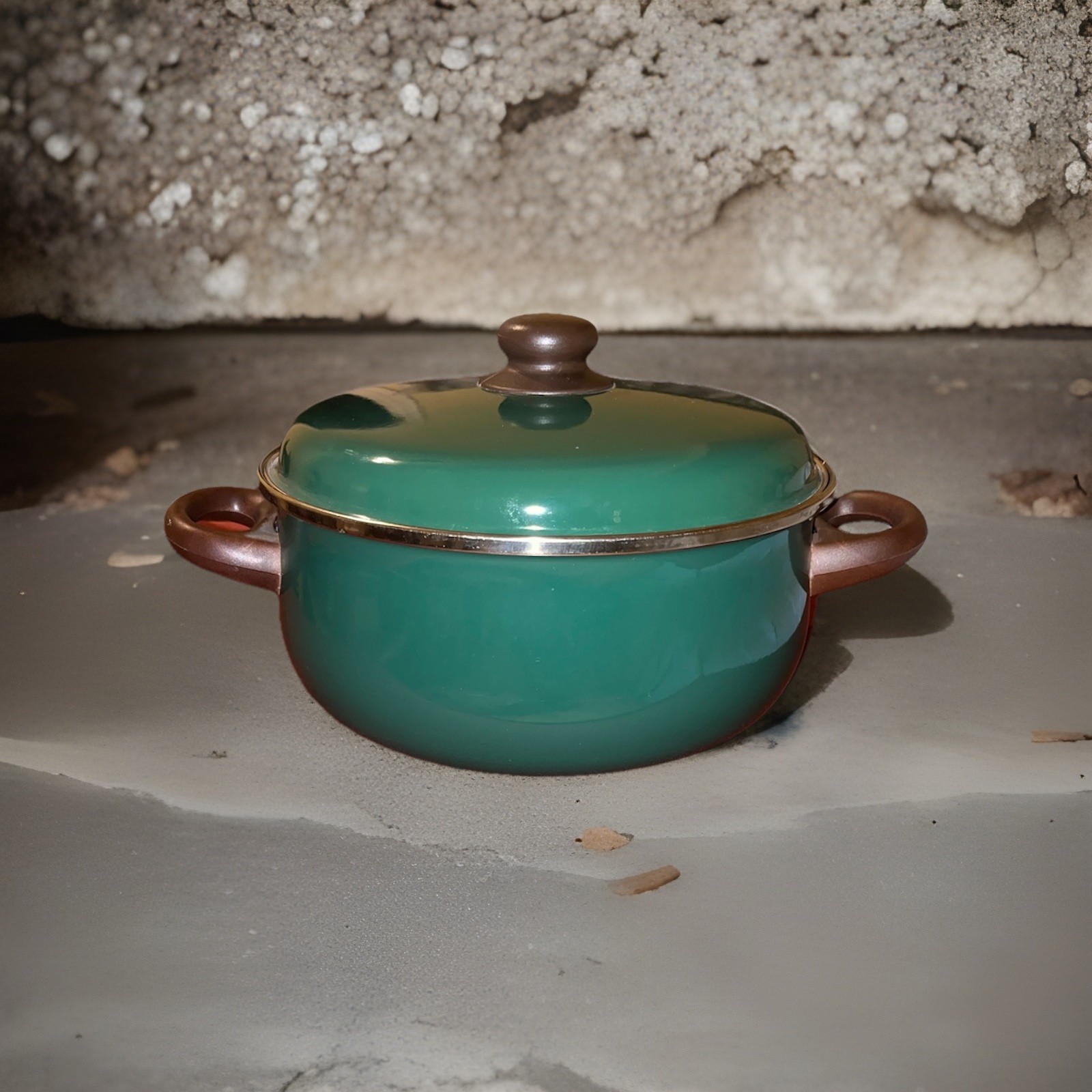 Encore Green Enamel Non-Stick Stockpot Pan 5.5 Qt 4.8L with Lid Made in Spain