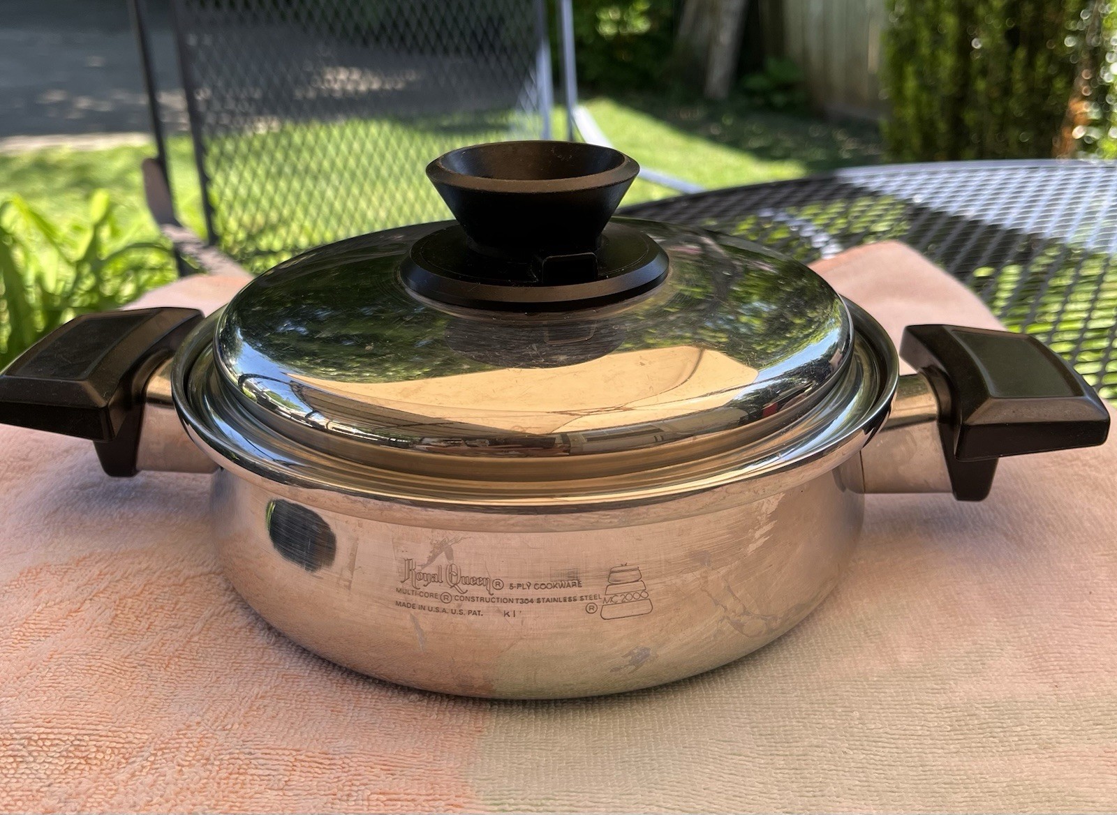 Royal Queen 8 In Double Handle Cook Pan With Adjustable Lid SS MC2000 5 Ply