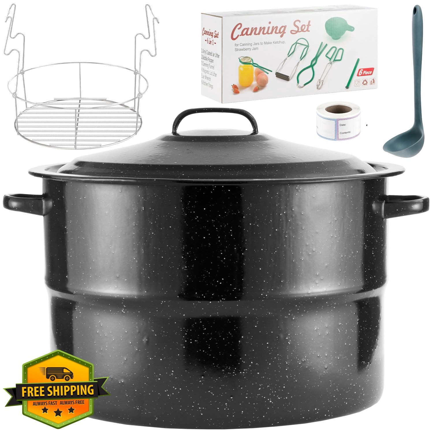 JY COOKMENT 21.5 Qt Canning Pot with Rack and Lid