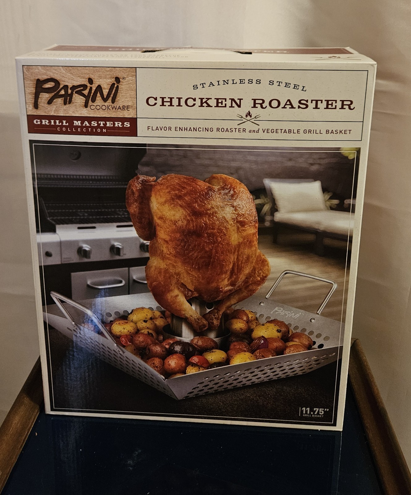 Brand New In The Box Parini Grill Master Chicken Roaster 11.75 Inch Grill Basket