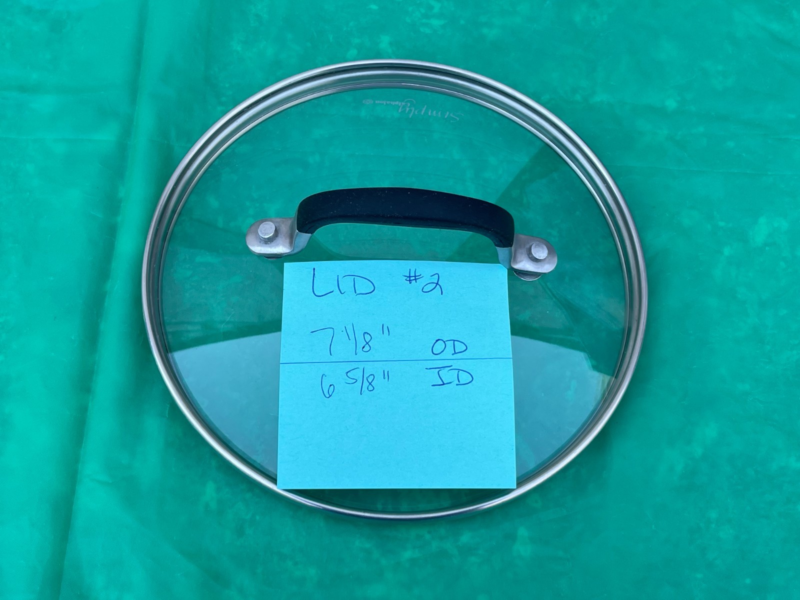 SIMPLY CALPHALON TEMPERED GLASS LID ONLY 7 1/8″ OD , 6 5/8″ ID #2