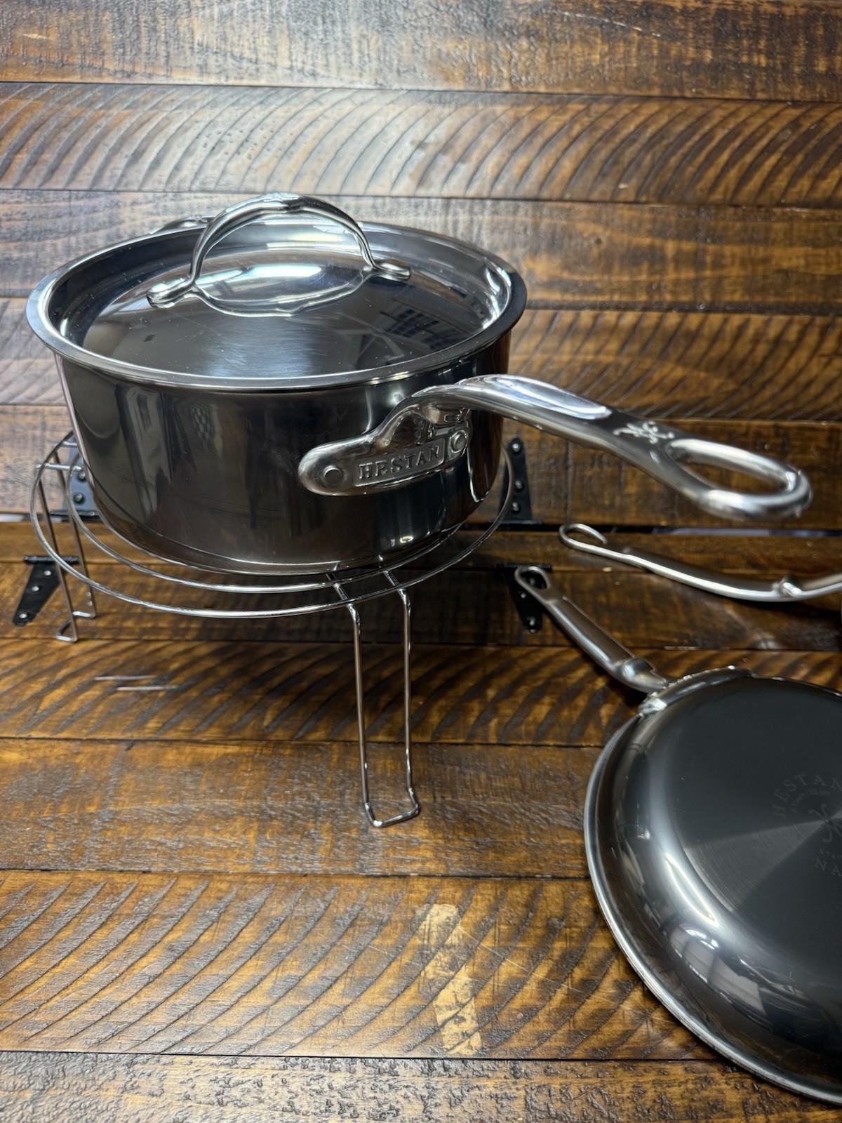 Hestan NanoBond Titanium SS 4 Qt Saucepan 8.5” & 11” Fry Pan New! Read
