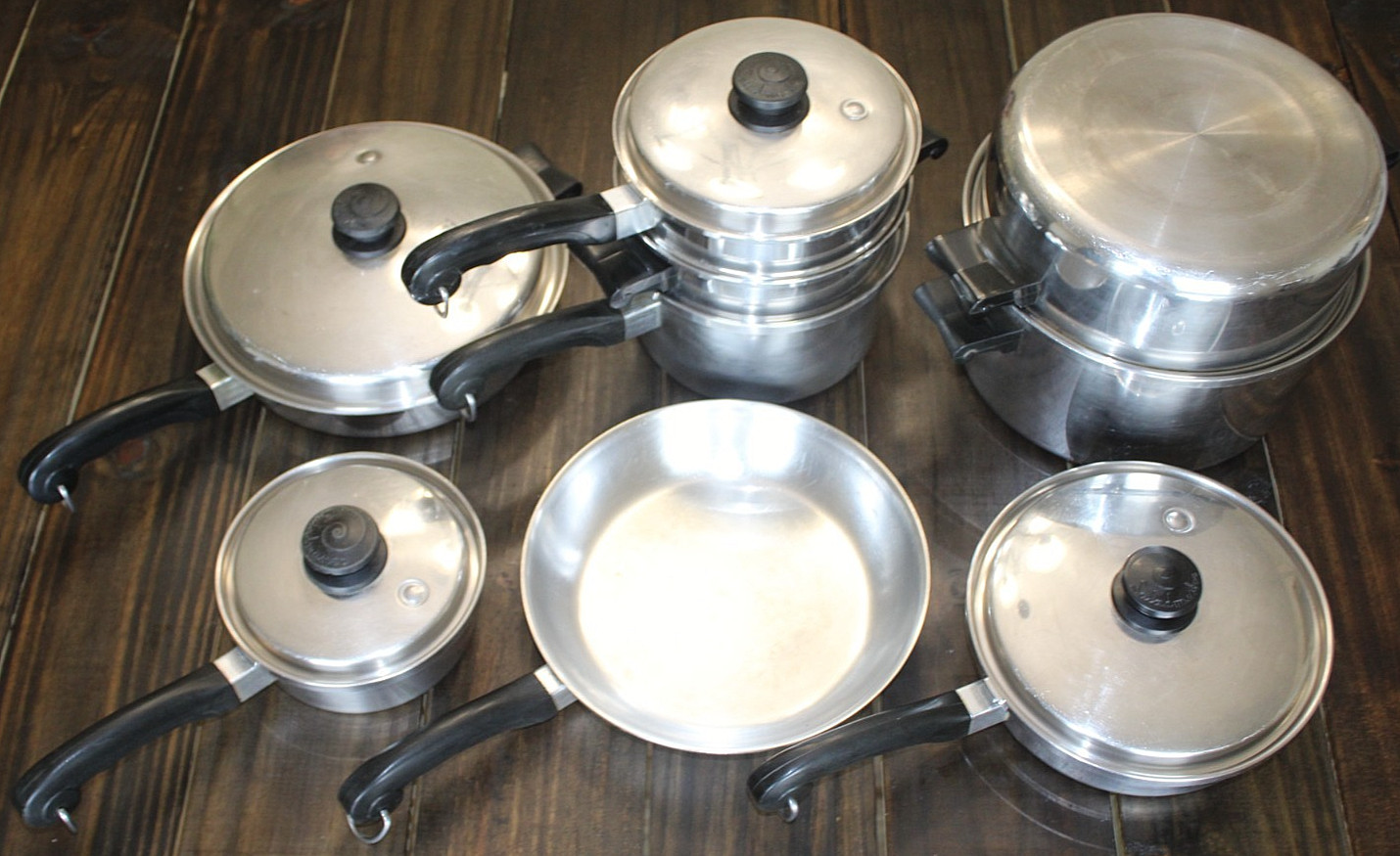 Saladmaster 13 Piece Set – T304S Stainless Steel – Vapo Cookware Pot Pan Skillet