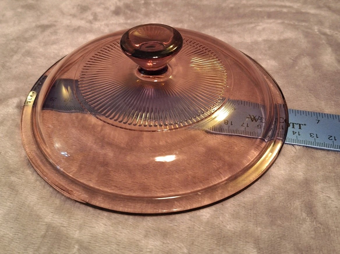 Pyrex Vintage Cranberry 1 qt Saucepan Lid V-1 C