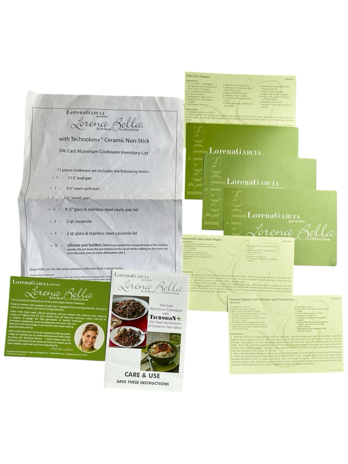 Lorena Garcia Bella Kitchen 11 Pc Ceramic Cookware Set Technolon Nonstick New