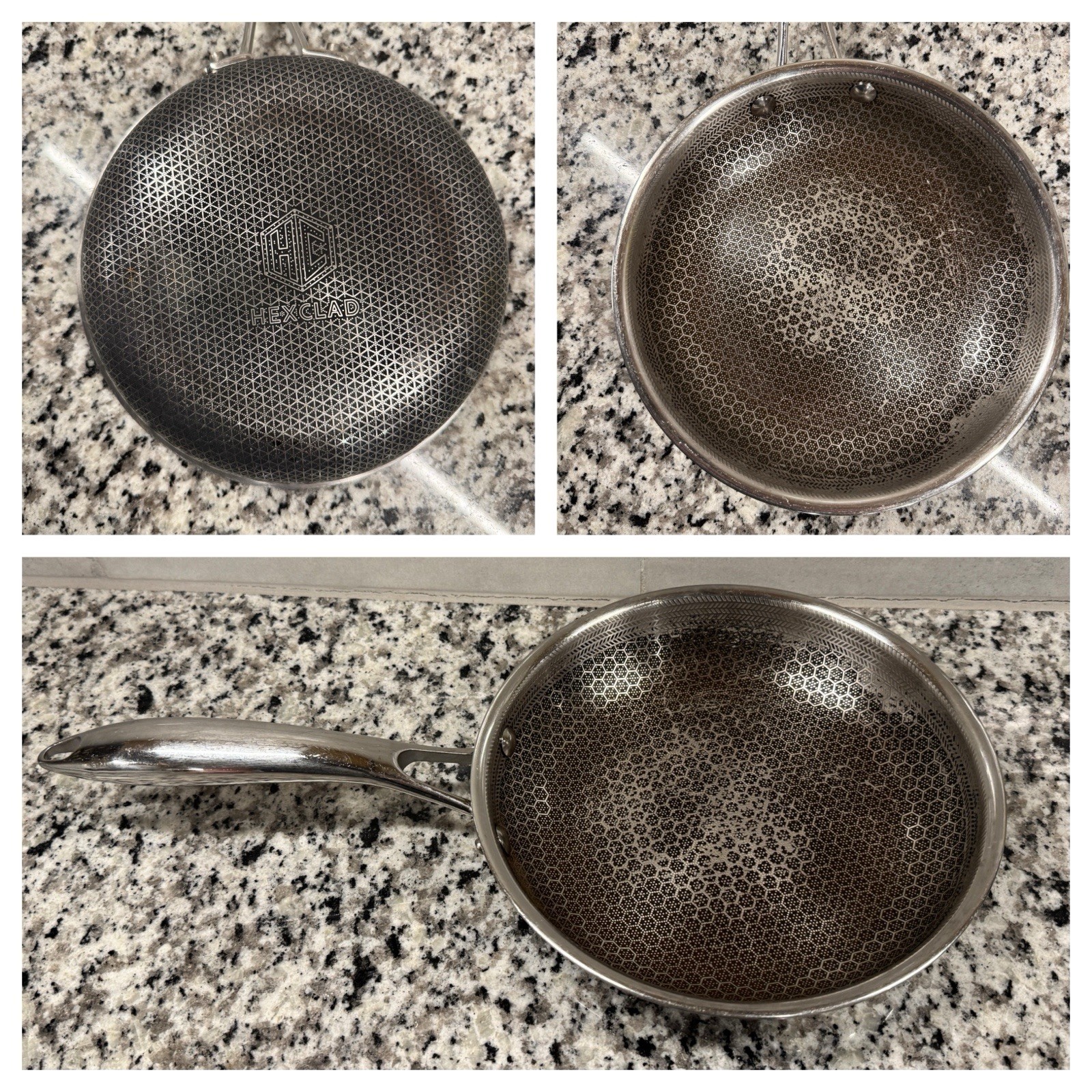 HexClad Hybrid Frying Pan Stainless Nonstick Skillet 8” Kitchen Chef Cook No Lid