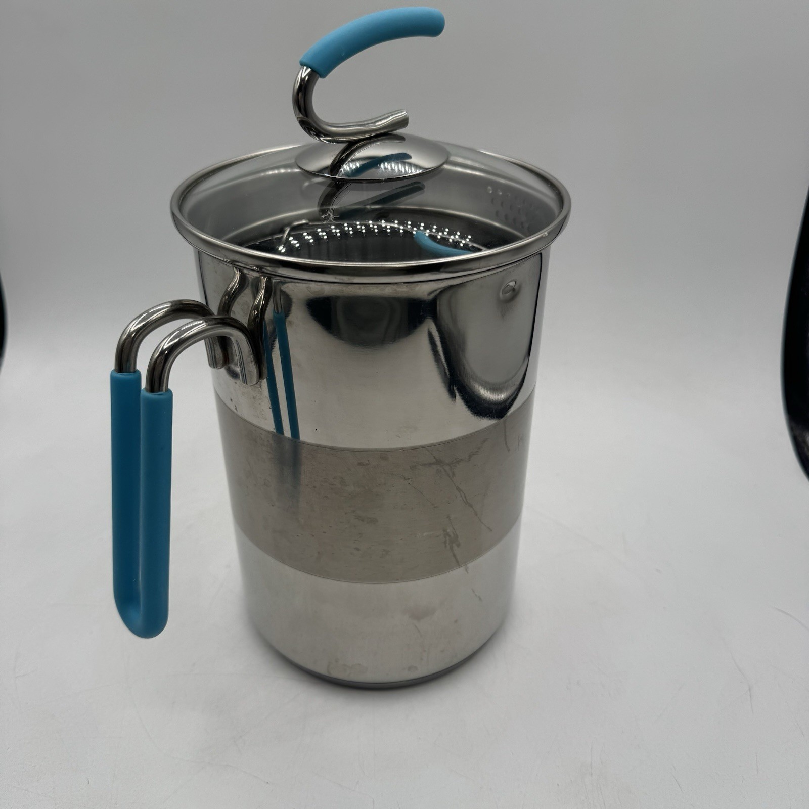 Kuhn Rikon Teal 4th Burner Pot Asparagus steamer Corn Cob Steamer With Basket