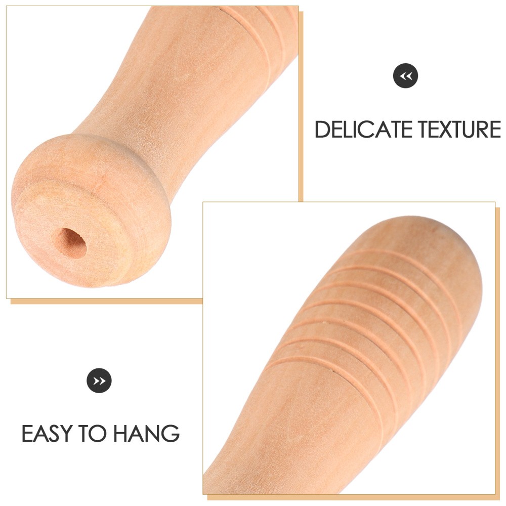 8Pcs Reusable Wood Handles for Wok Pot Pan Replacement with Hanging Hole Decor