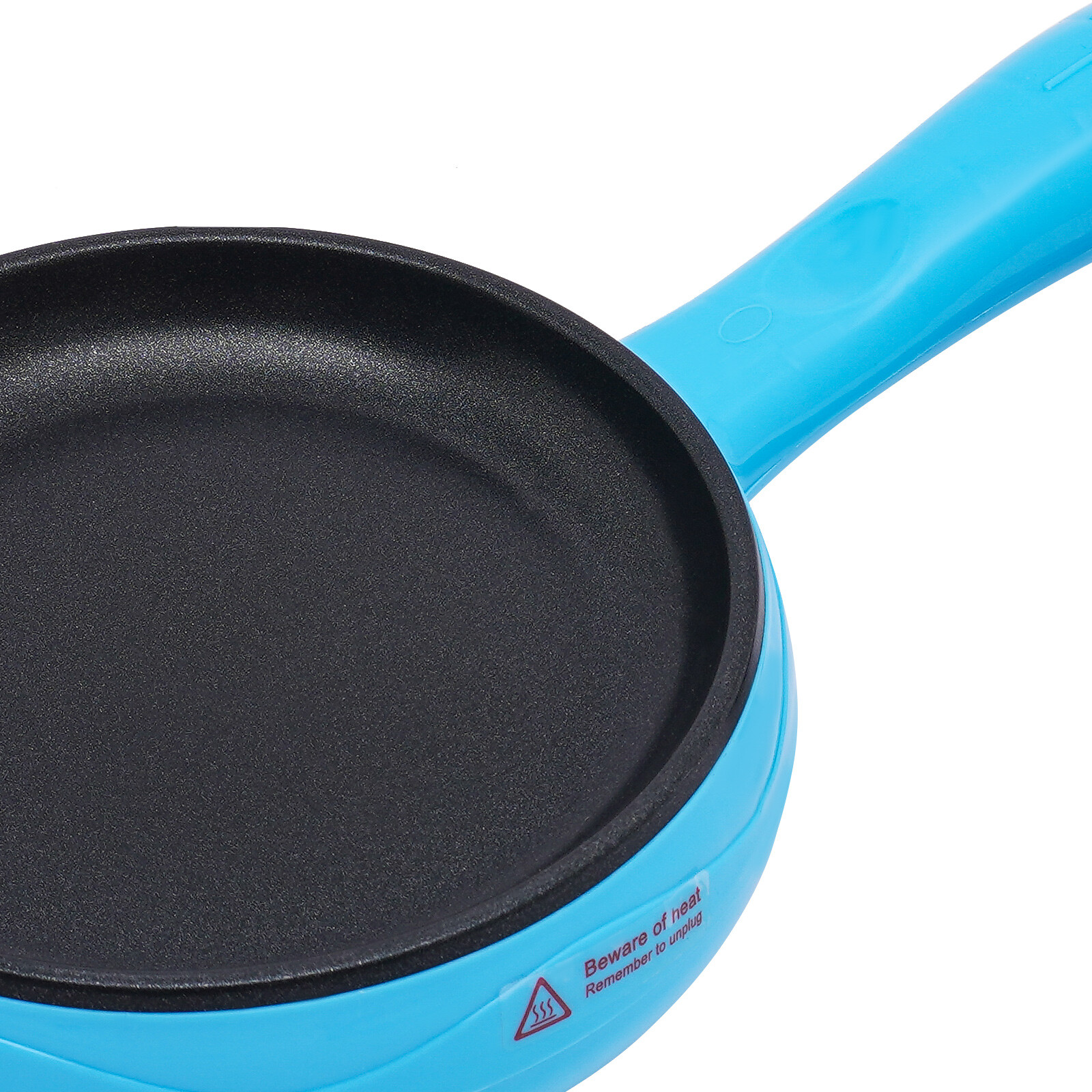 Modern Electric Skillet Non-Stick Electric Skillet Blue Round Mini Frying Pan