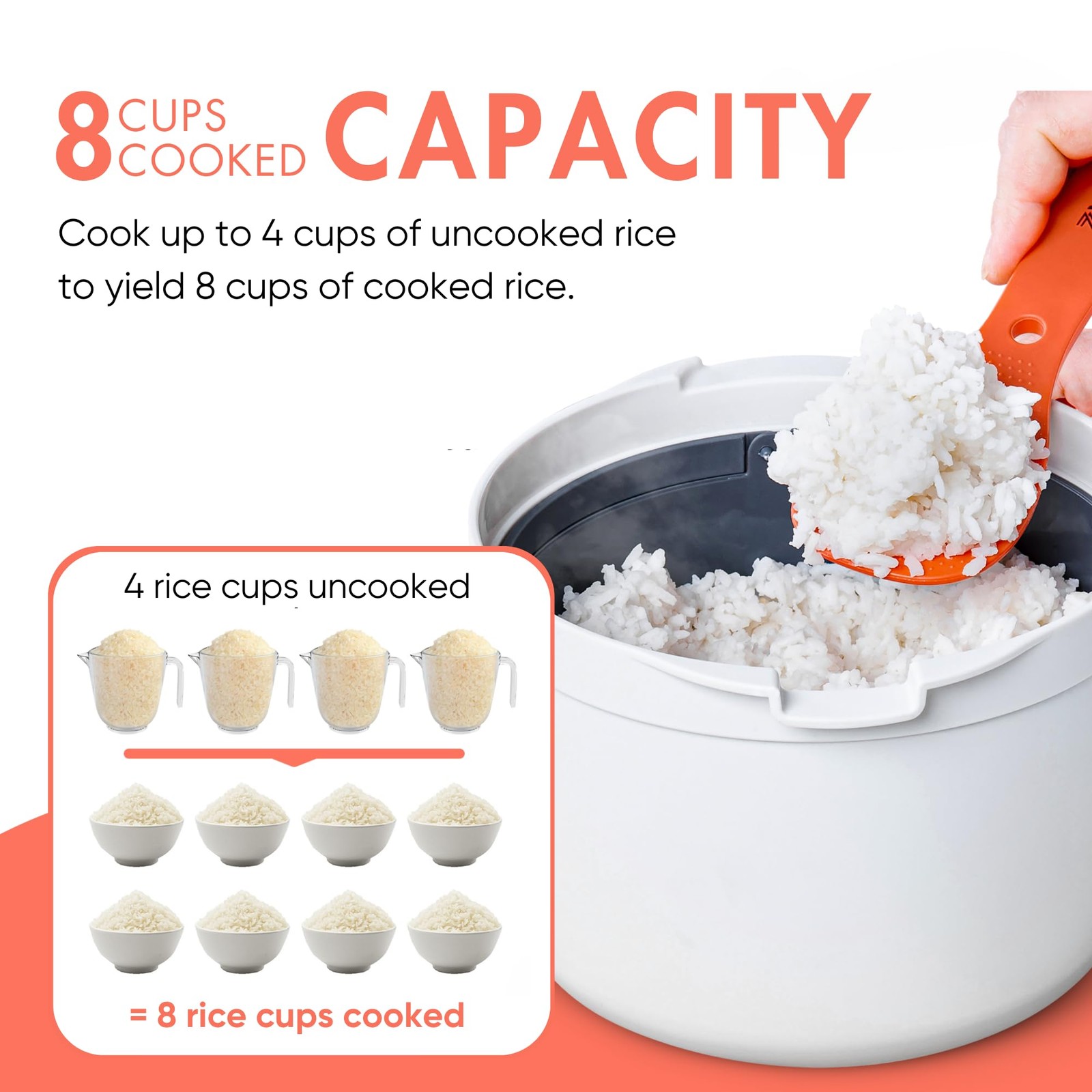 Microwave Rice Cooker Steamer and Pasta Cooker with Strainer – Mess-Free Desi…