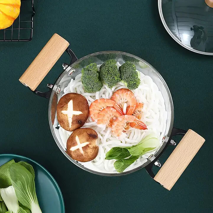 High Borosilicate Heat Resistant Glass Cooking Pot Non Stick Great For Gift