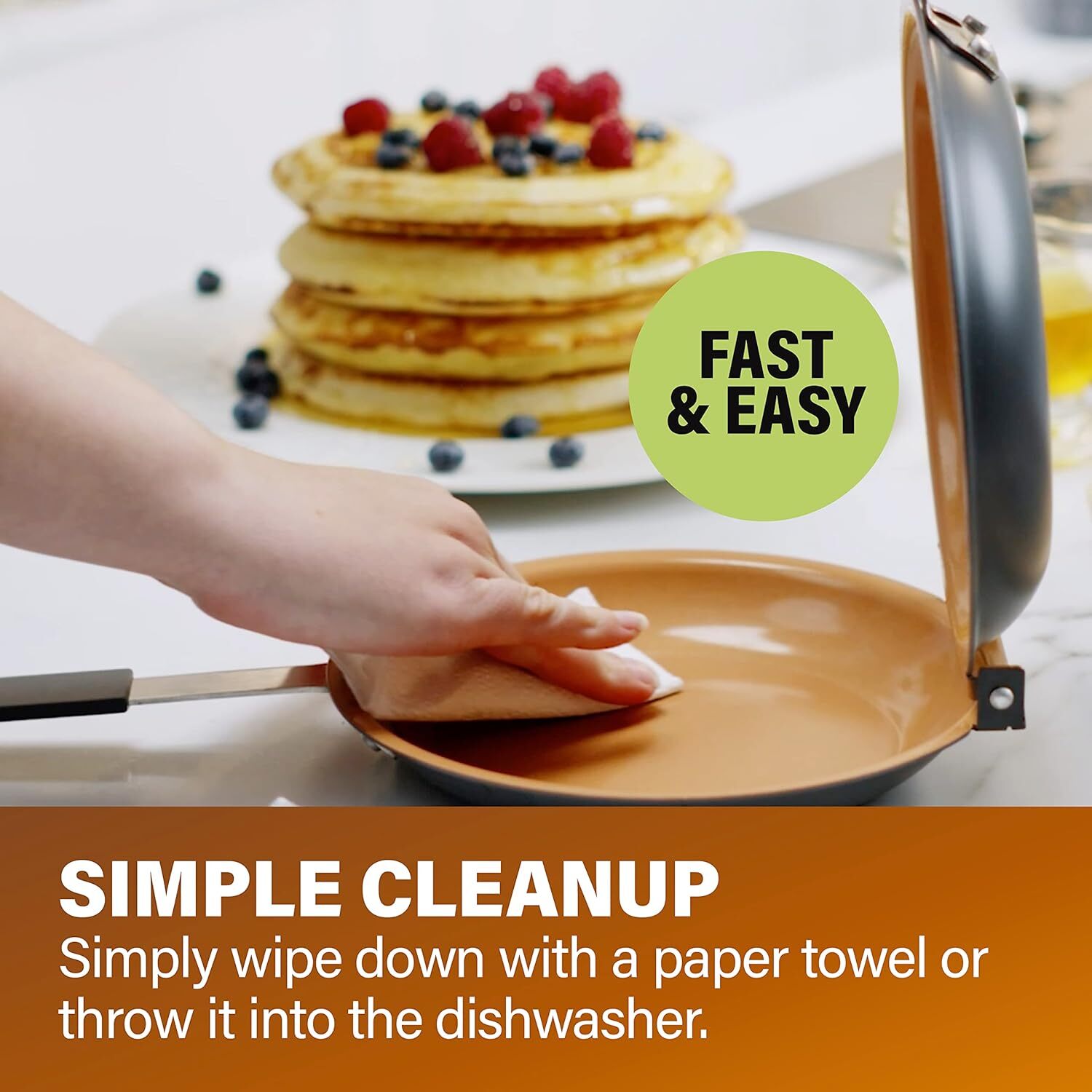 Gotham Steel Pancake Pan Nonstick Double Sided Pan Flip Pancake Maker