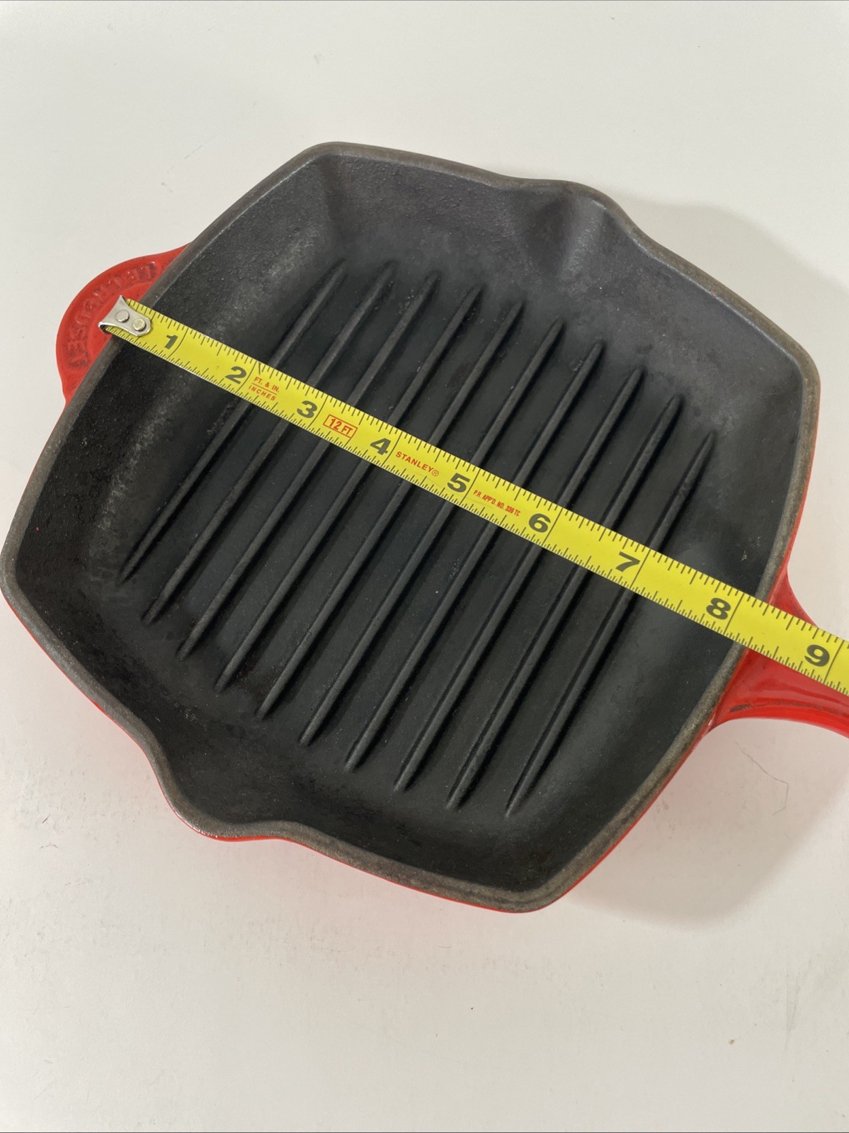 Le Creuset Flame Orange Enameled #20 Cast Iron Square Grill Pan Griddle