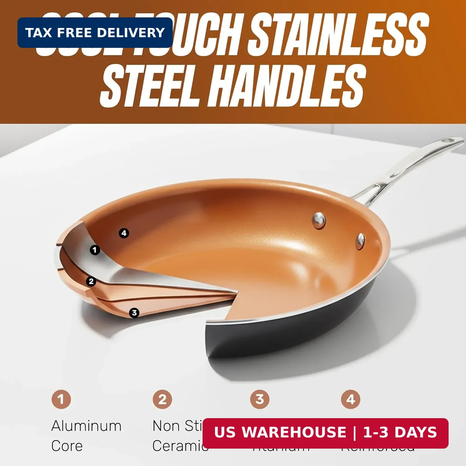 Gotham Steel 12 Pc Ceramic Cookware Set Nonstick, Ceramic Pots and Pans Set Non