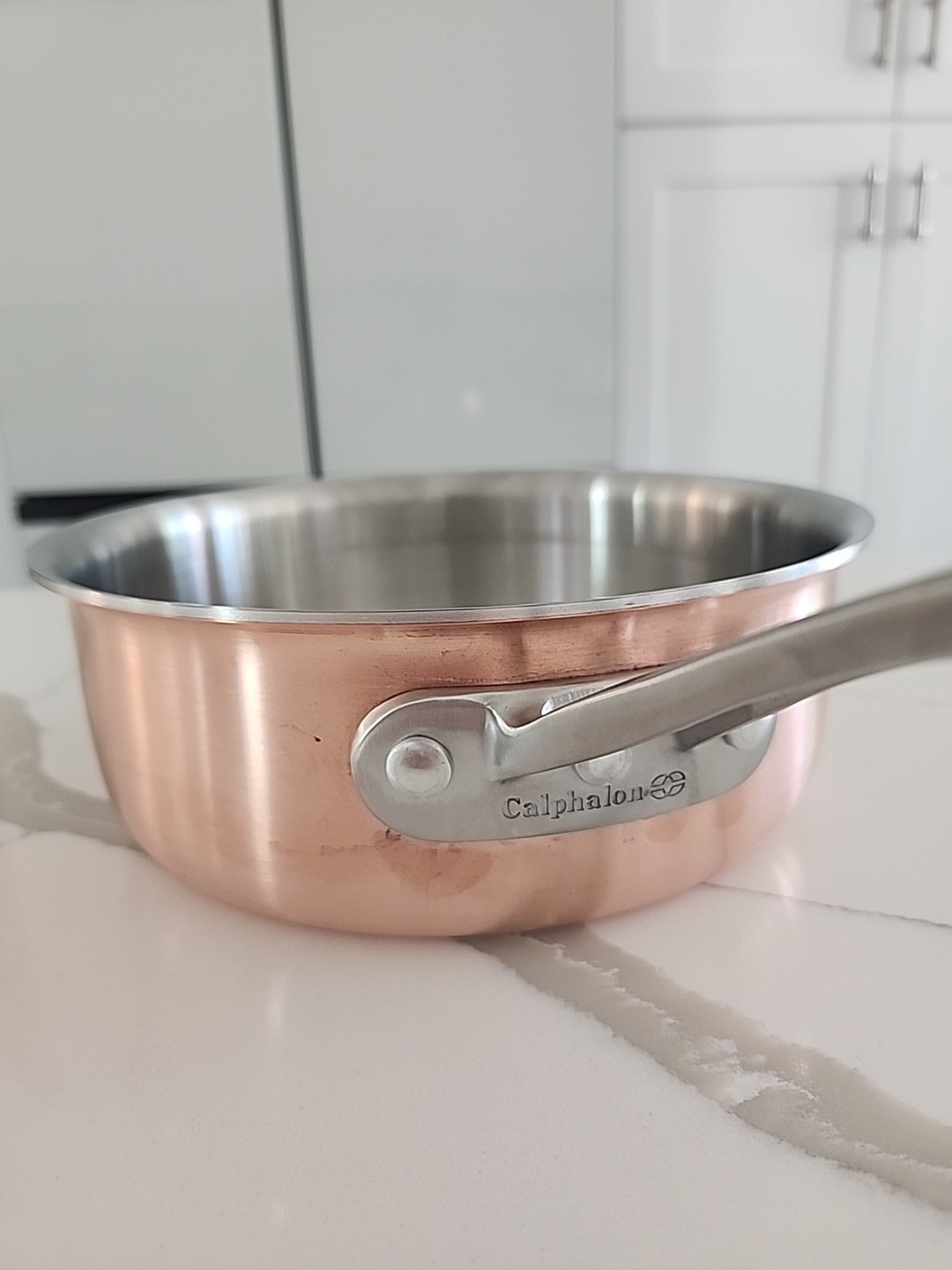 Calphalon Tri Ply Copper 8782-2 2 1/2 qt Medium Size Covered Pan Without Lid