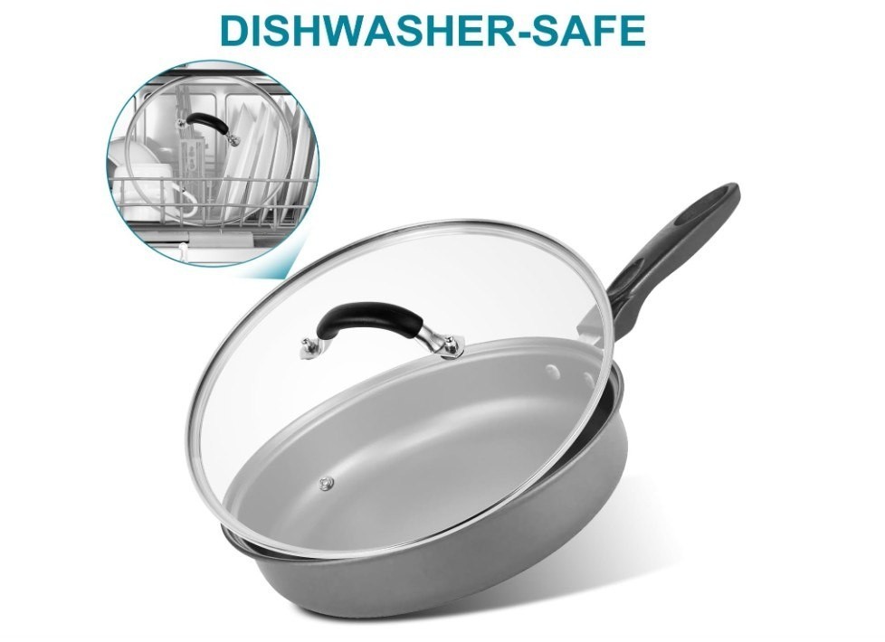 12 Inch Pan Lid – Glass Lid with Stainless Steel Handle for Frying Pan and Pots