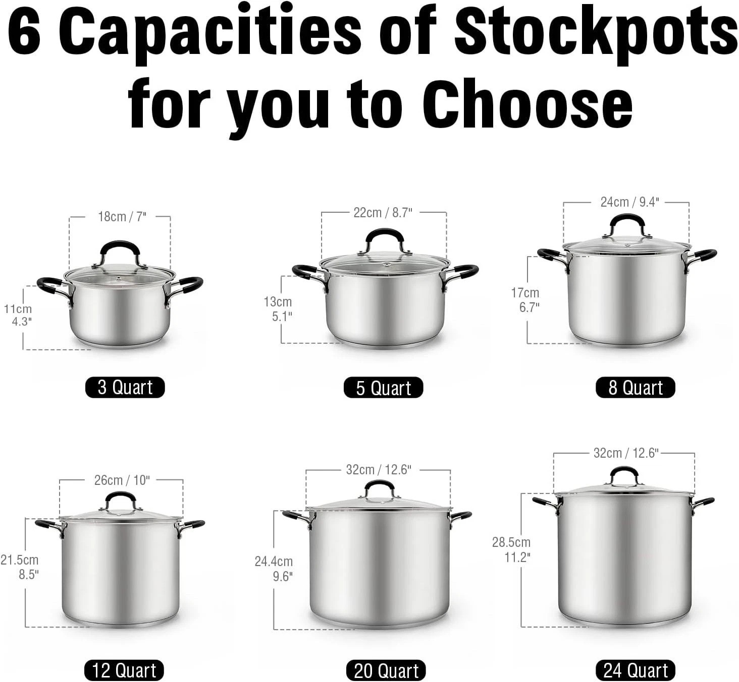 Induction Compatible 5 Quart Stainless Steel Stockpot – Effortless Cooking