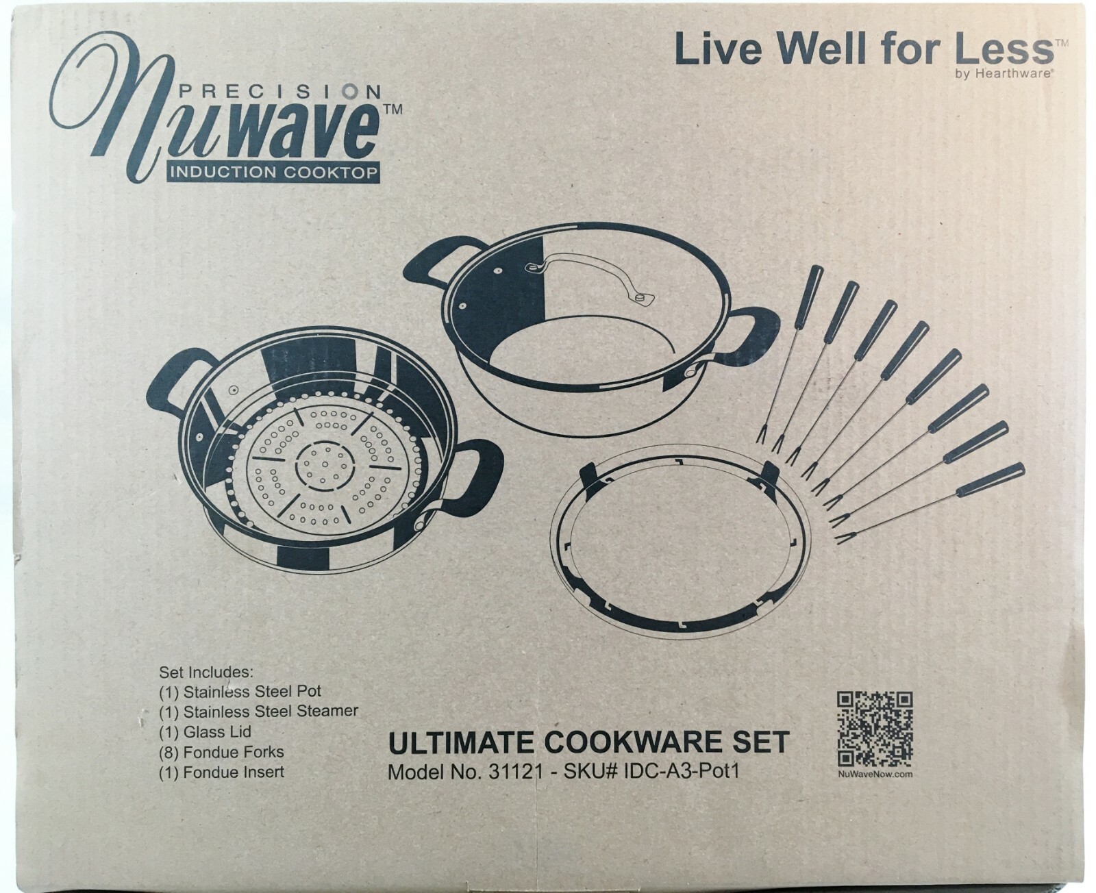 NuWave Precision Induction Ultimate Cooktop Set #31121 Steamer / Fondue Set NEW