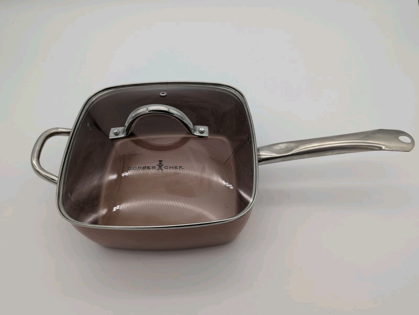 Copper Chef 9.5 x 4 inch deep non toxic Square Frying Pan Skillet used