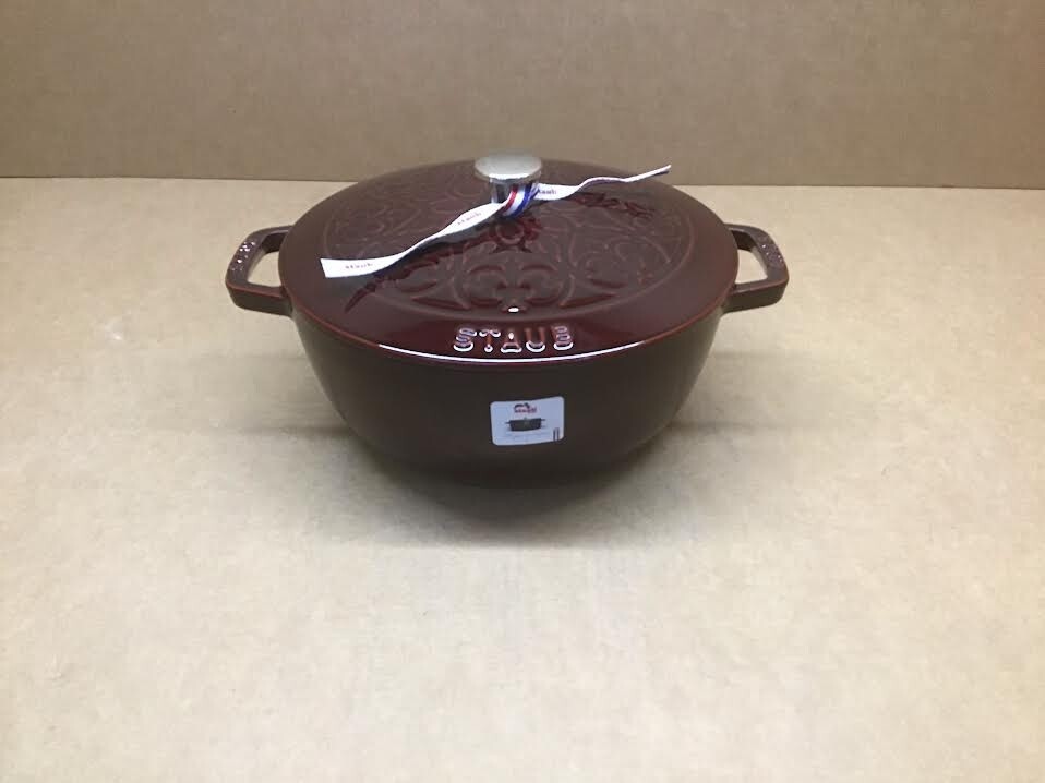 Staub Cast Iron 3.75-qt Essential French Oven with Lilly Lid – Grenadine