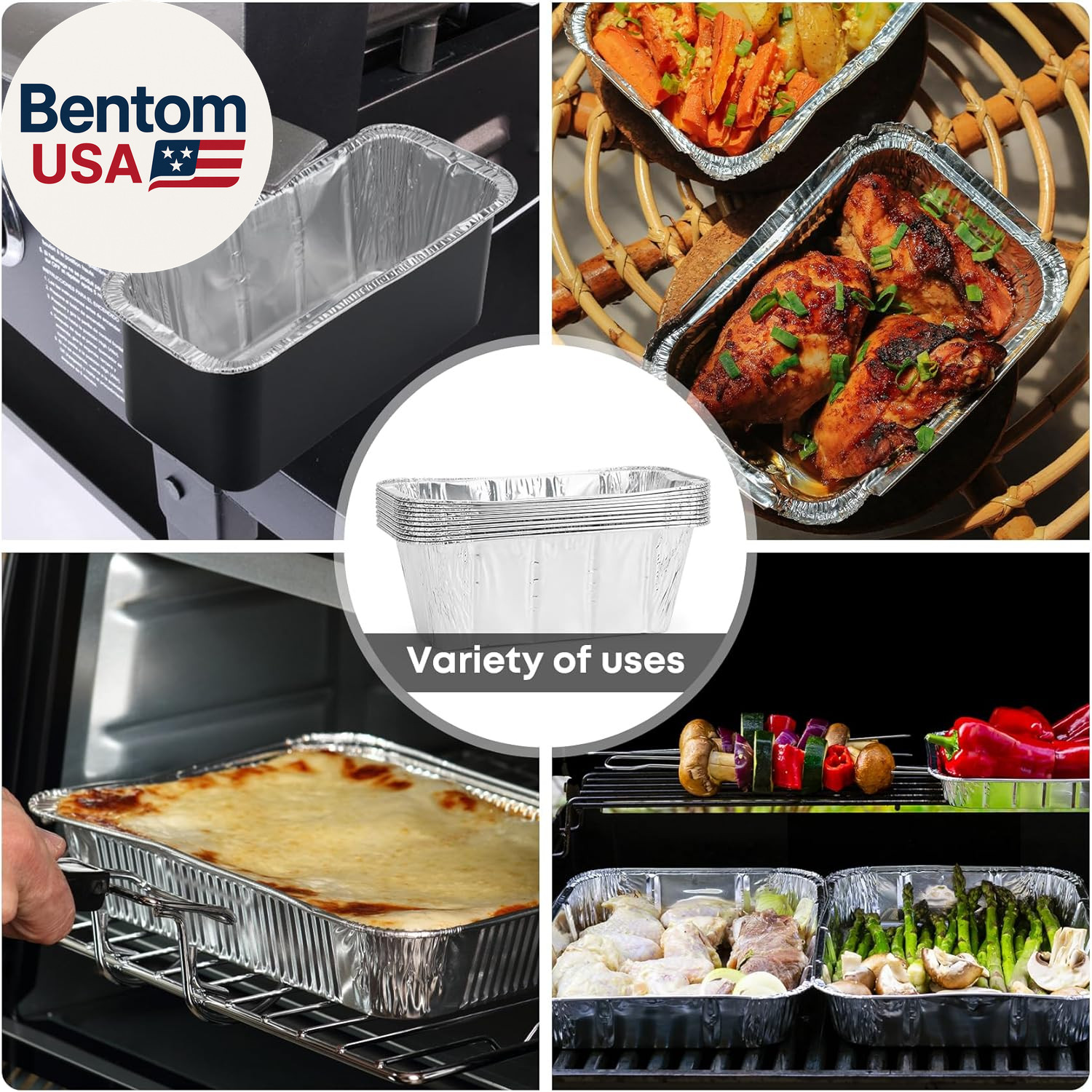 Grease Drip Pan with 10-Pack Disposable Foil Liners, Compatible with Earlier Ver