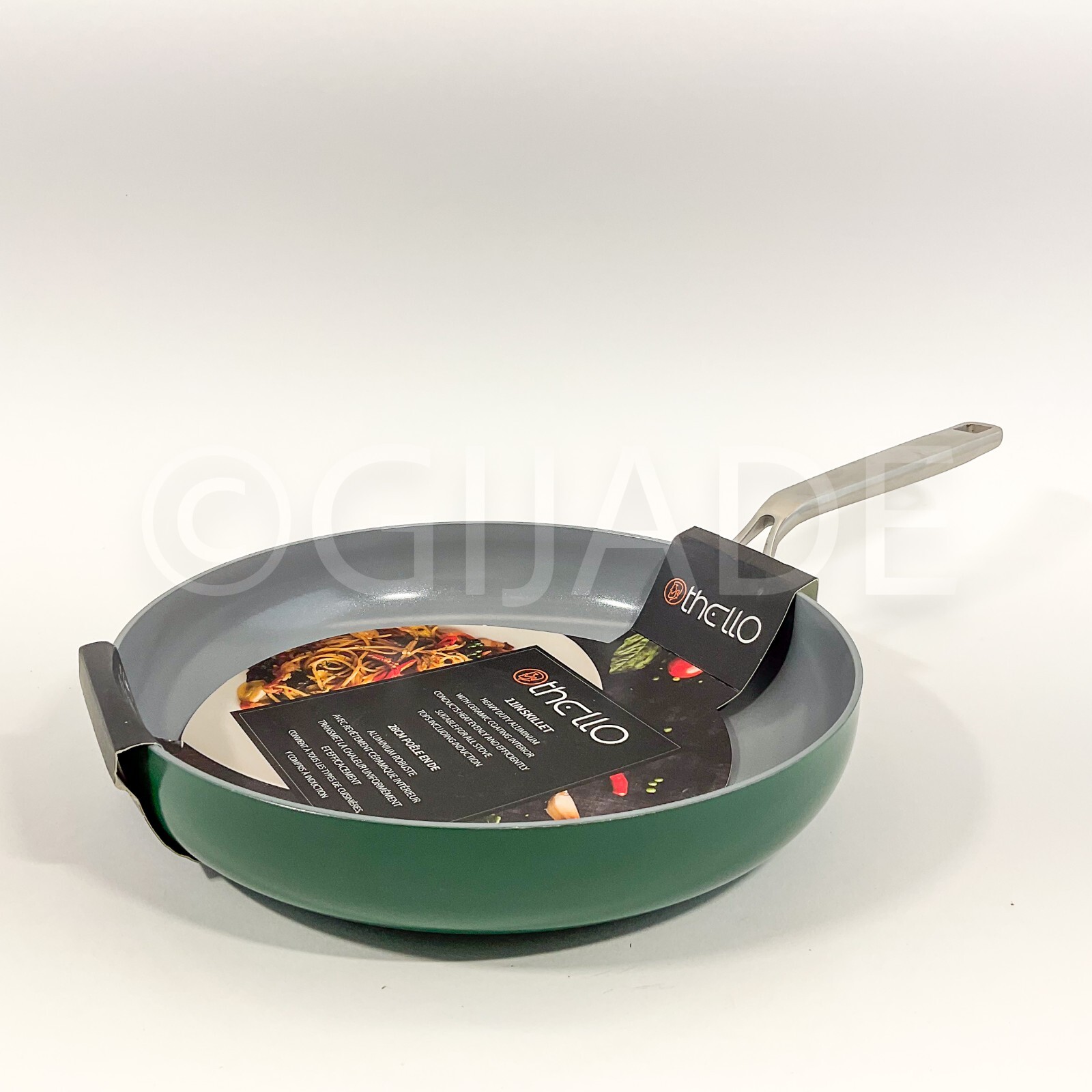 Othello Healthy Ceramic Non-stick 9.5″ Frying Pan Silver Handle New